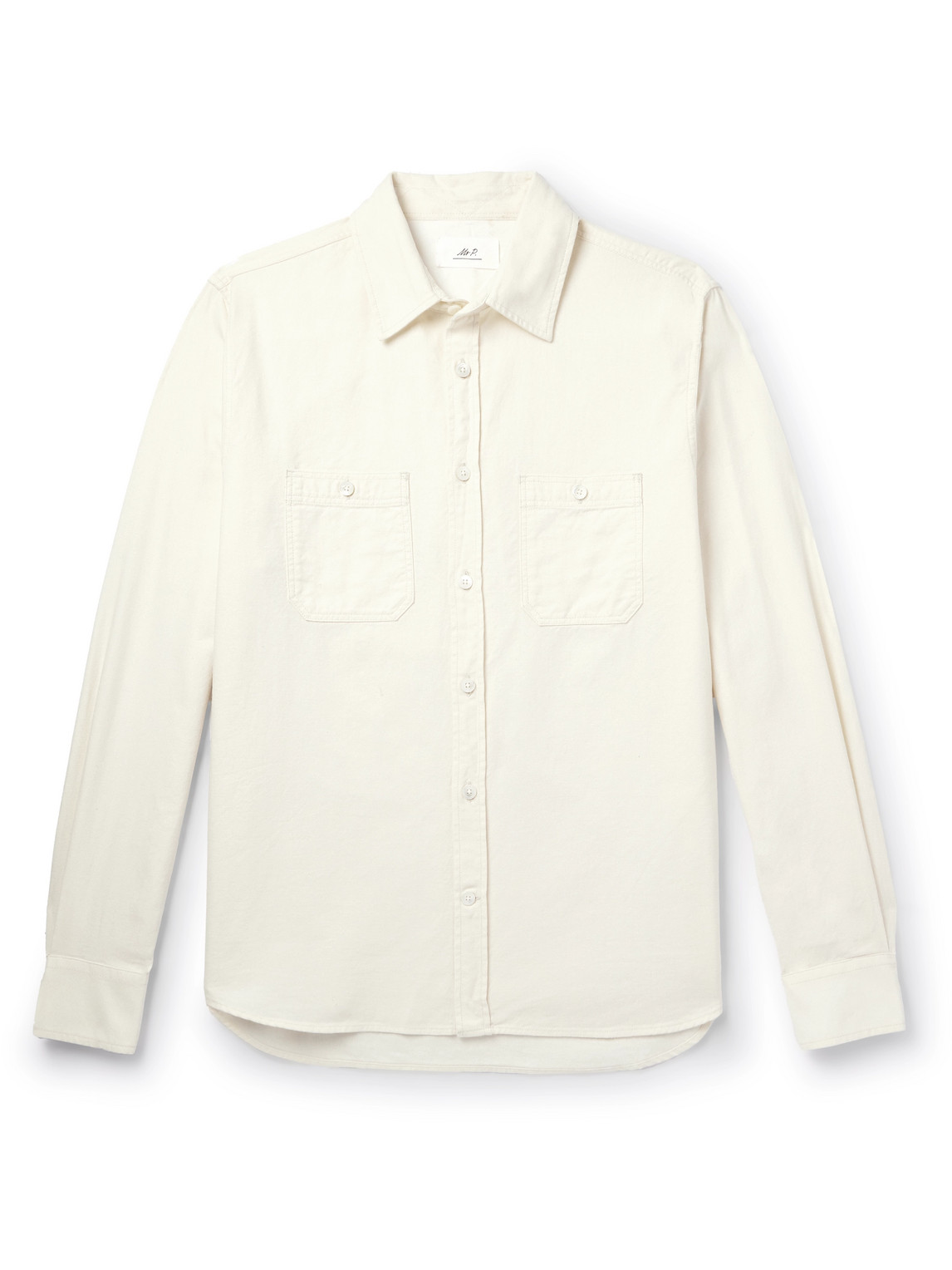 Mr P Cotton-chambray Shirt In Neutrals