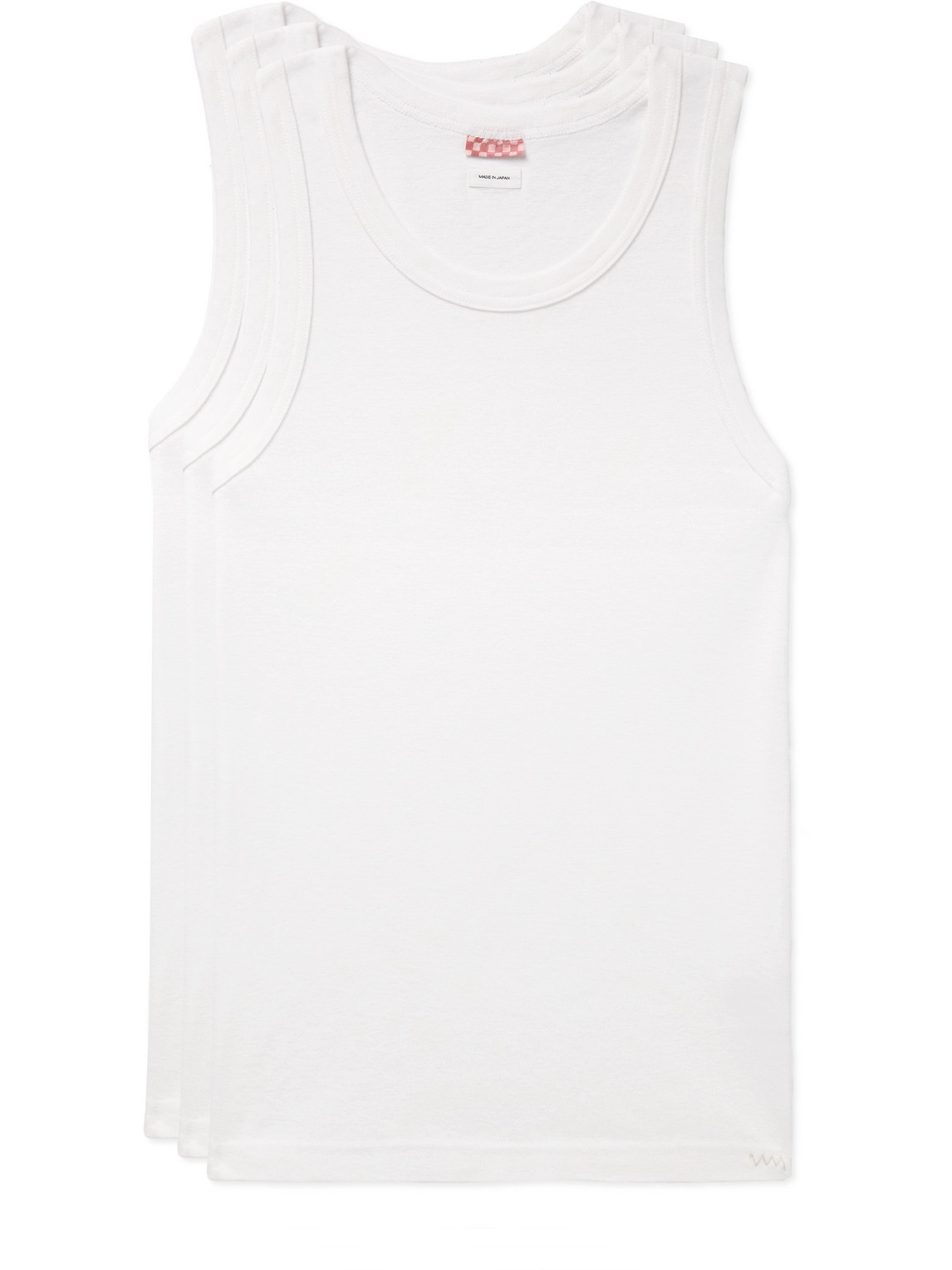 Visvim Sublig Three-pack Cotton-blend Jersey Tank Tops In White