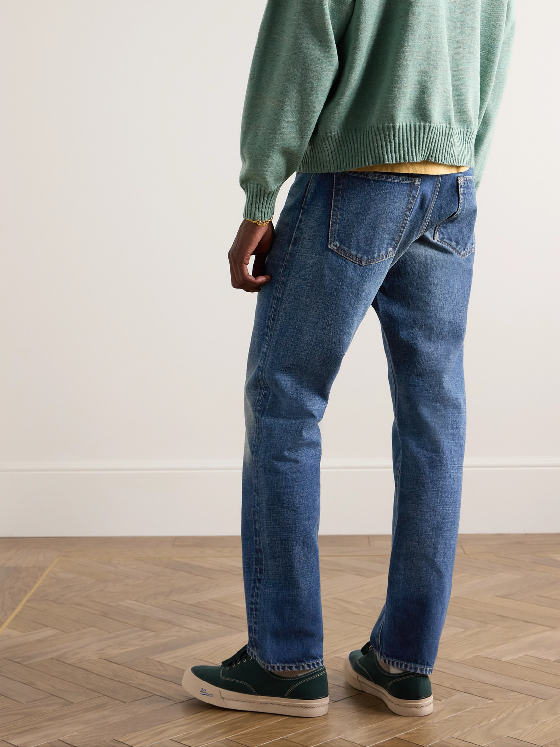 Shop Visvim Social Sculpture 21 Slim-fit Straight-leg Jeans In Blue