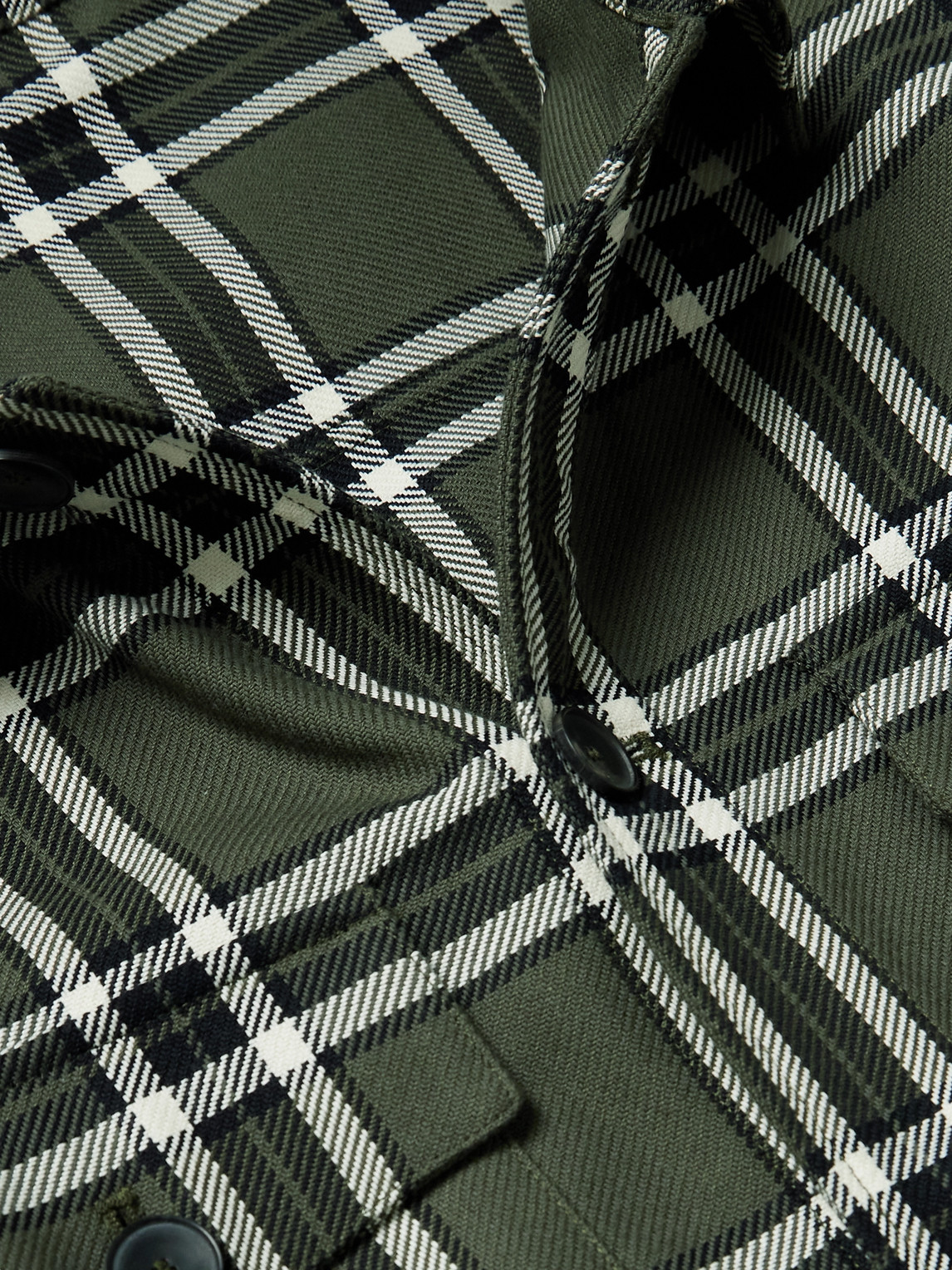 Shop Mr P Checked Cotton Overshirt In Green