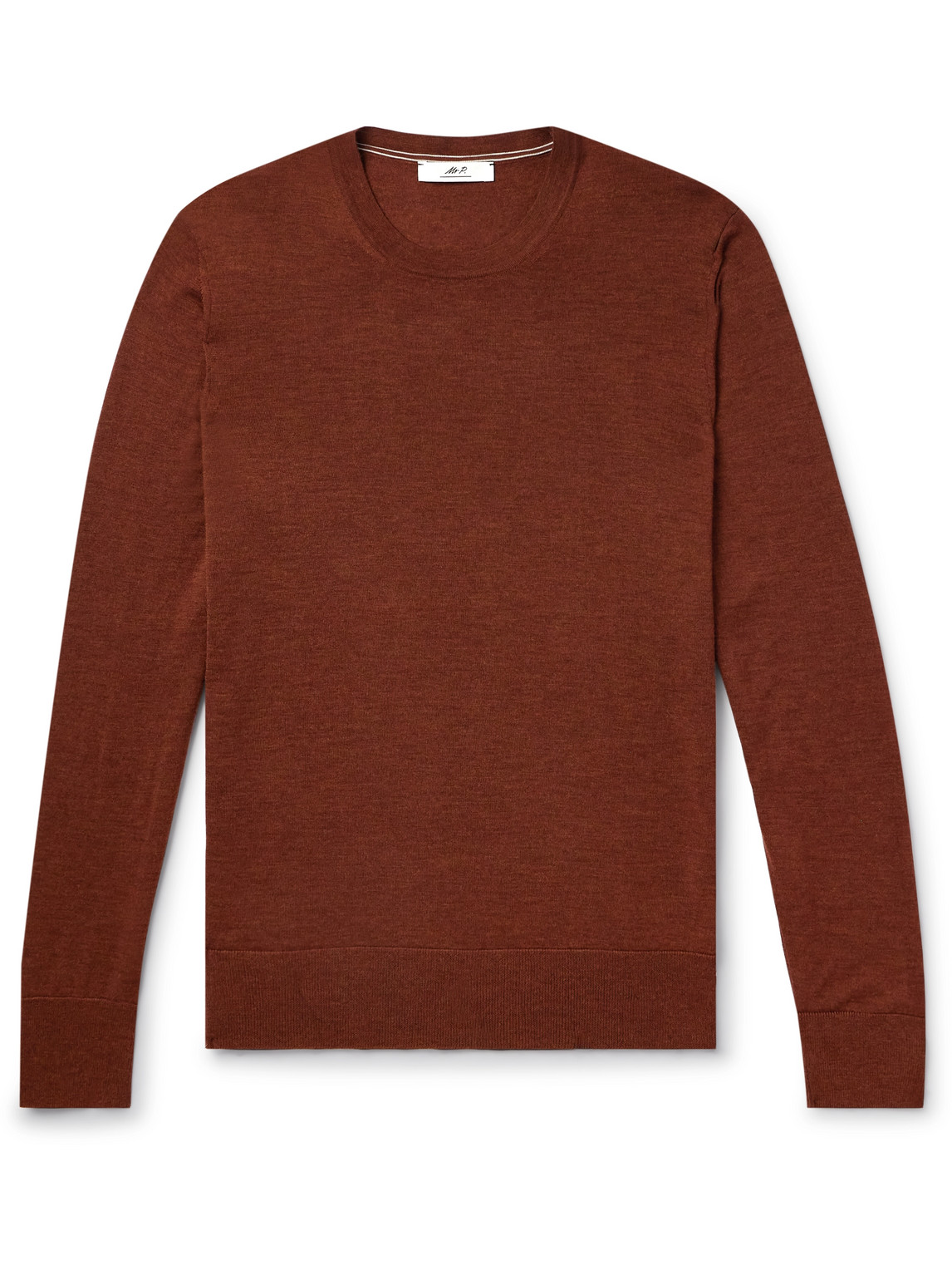 Mr P Slim-fit Merino Wool Sweater In Brown