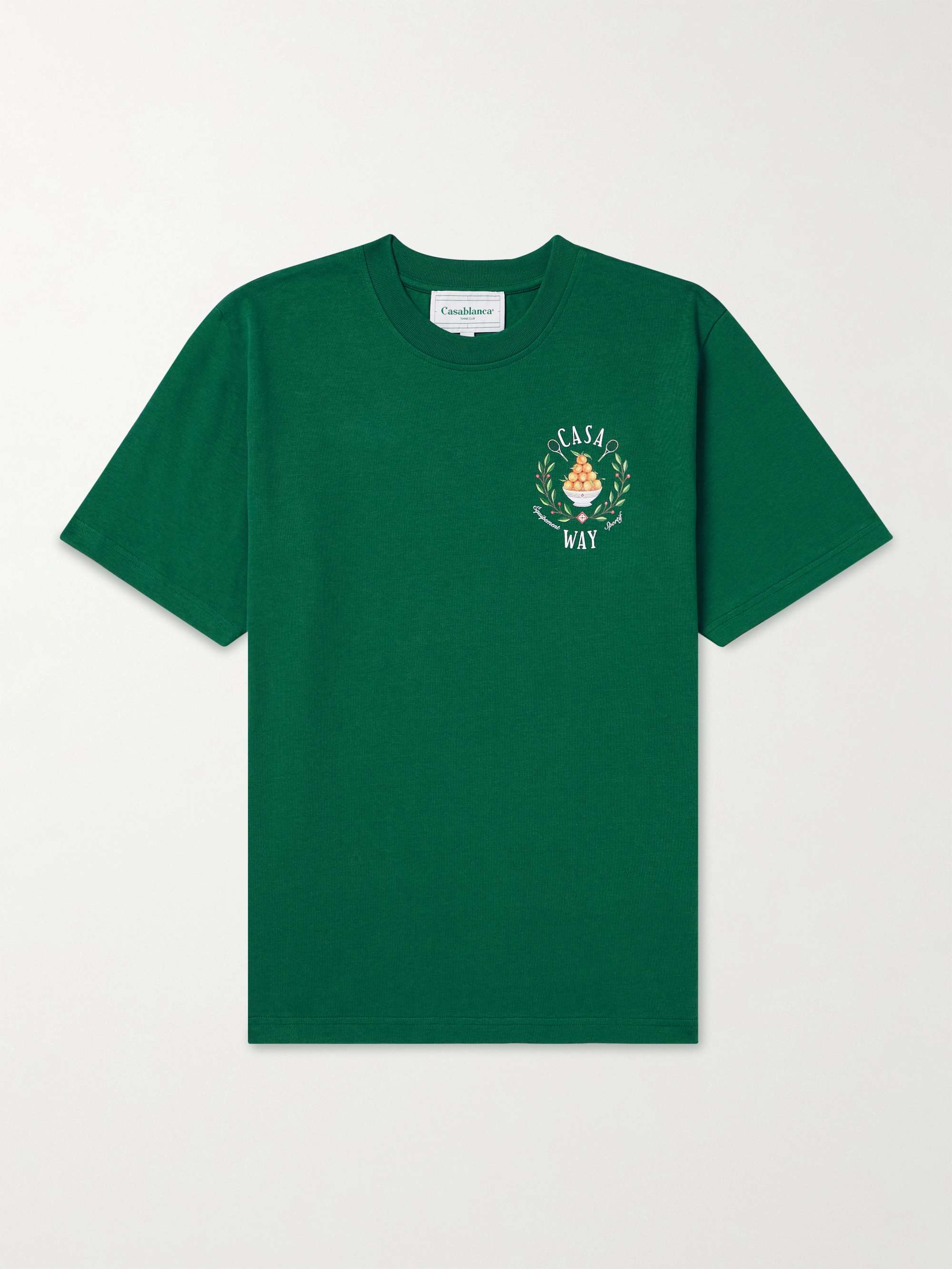 CASABLANCA Casa Way Printed Organic Cotton-Jersey T-Shirt for Men | MR ...