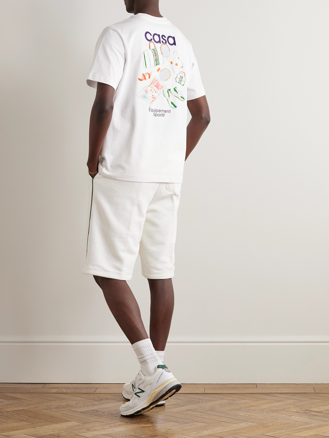 Shop Casablanca Equipement Sportif Logo-print Organic Cotton-jersey T-shirt In White