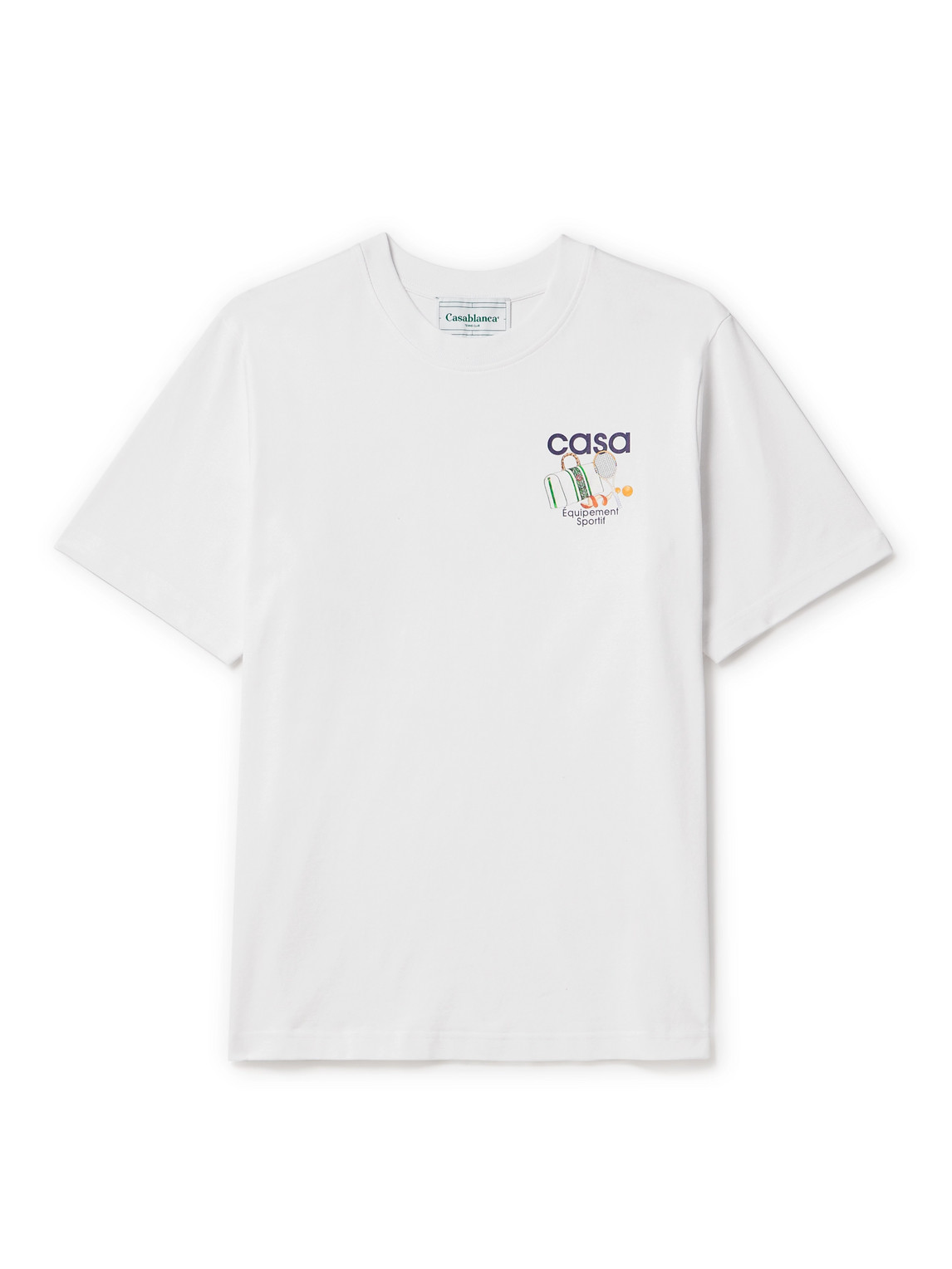 Shop Casablanca Equipement Sportif Logo-print Organic Cotton-jersey T-shirt In White