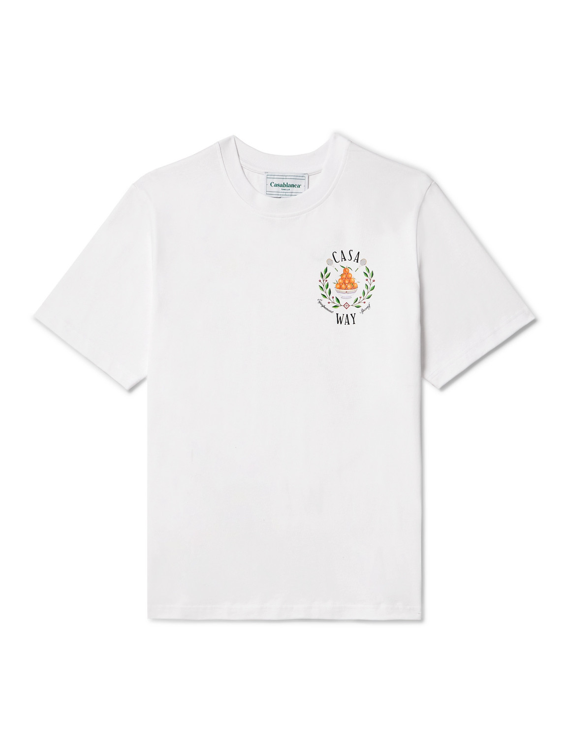 Shop Casablanca Casa Way Logo-print Organic Cotton-jersey T-shirt In White