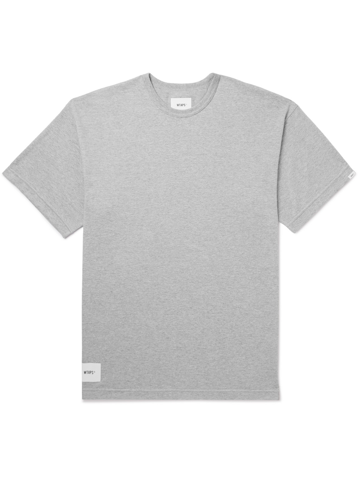 Wtaps Academy Logo-appliquéd Printed Cotton-blend Jersey T-shirt In Gray