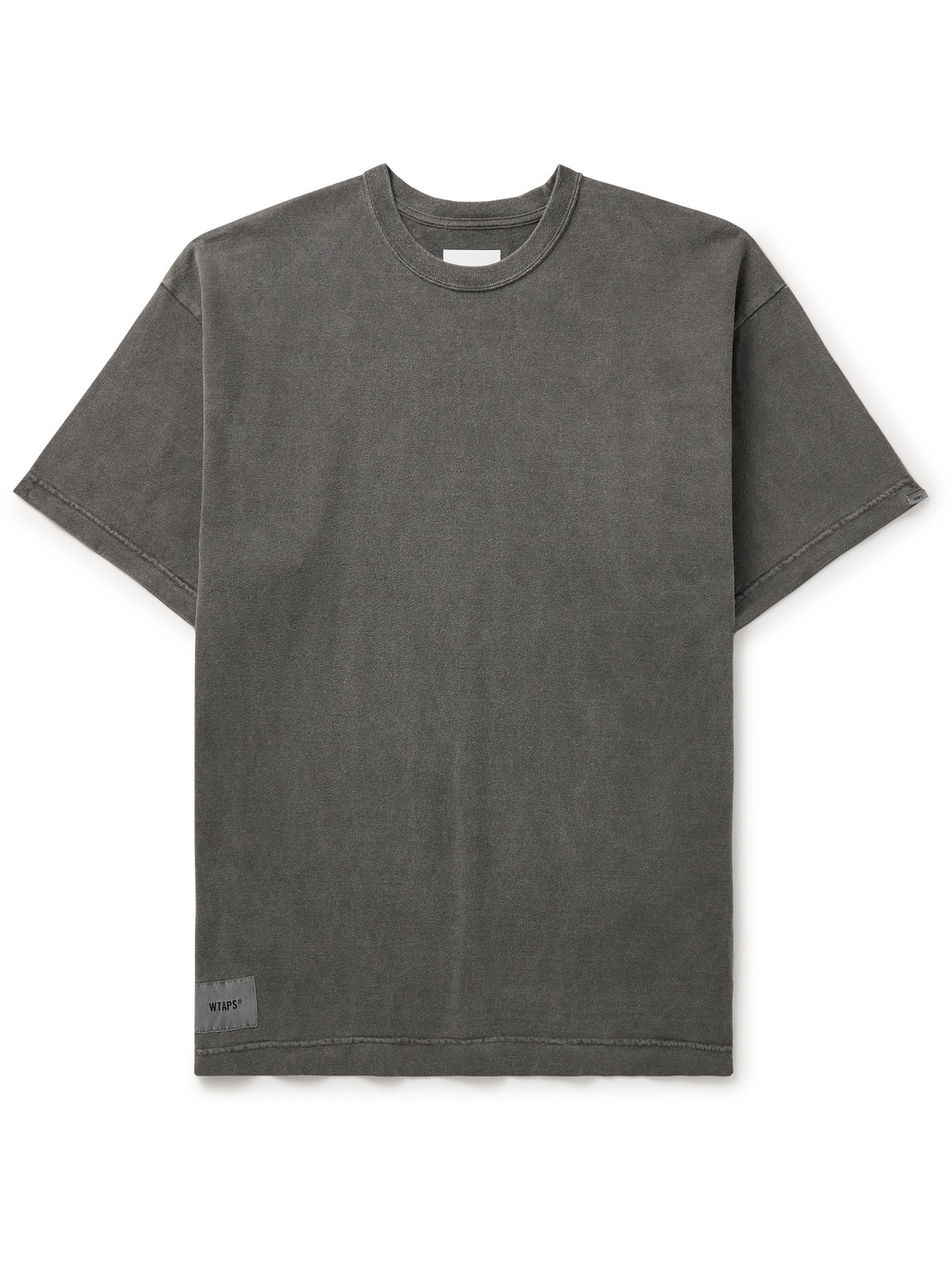 Wtaps Academy Logo-appliquéd Embroidered Cotton-jersey T-shirt In Black