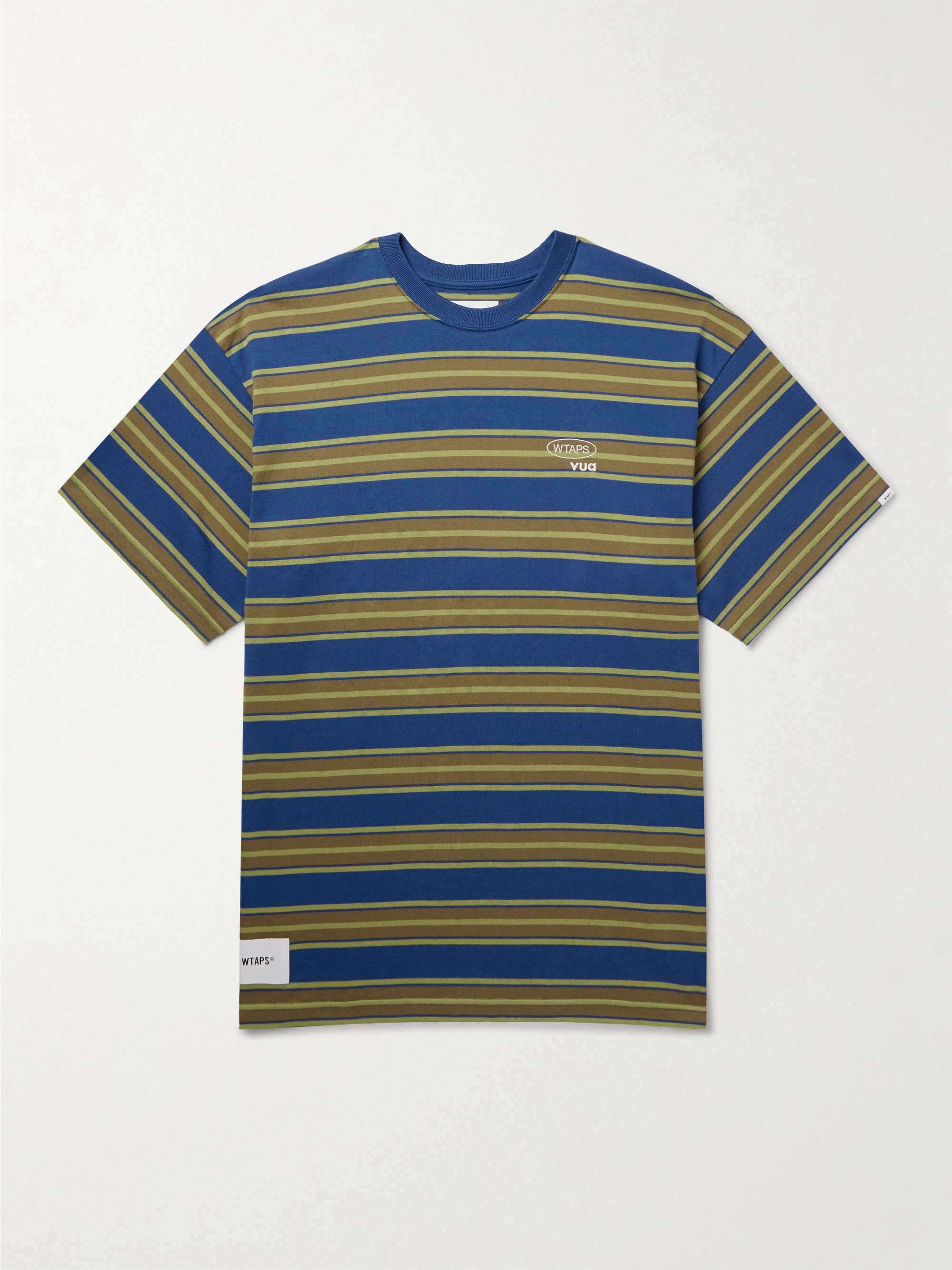 WTAPS® Logo-Embroidered Striped Cotton-Jersey T-Shirt for Men | MR PORTER