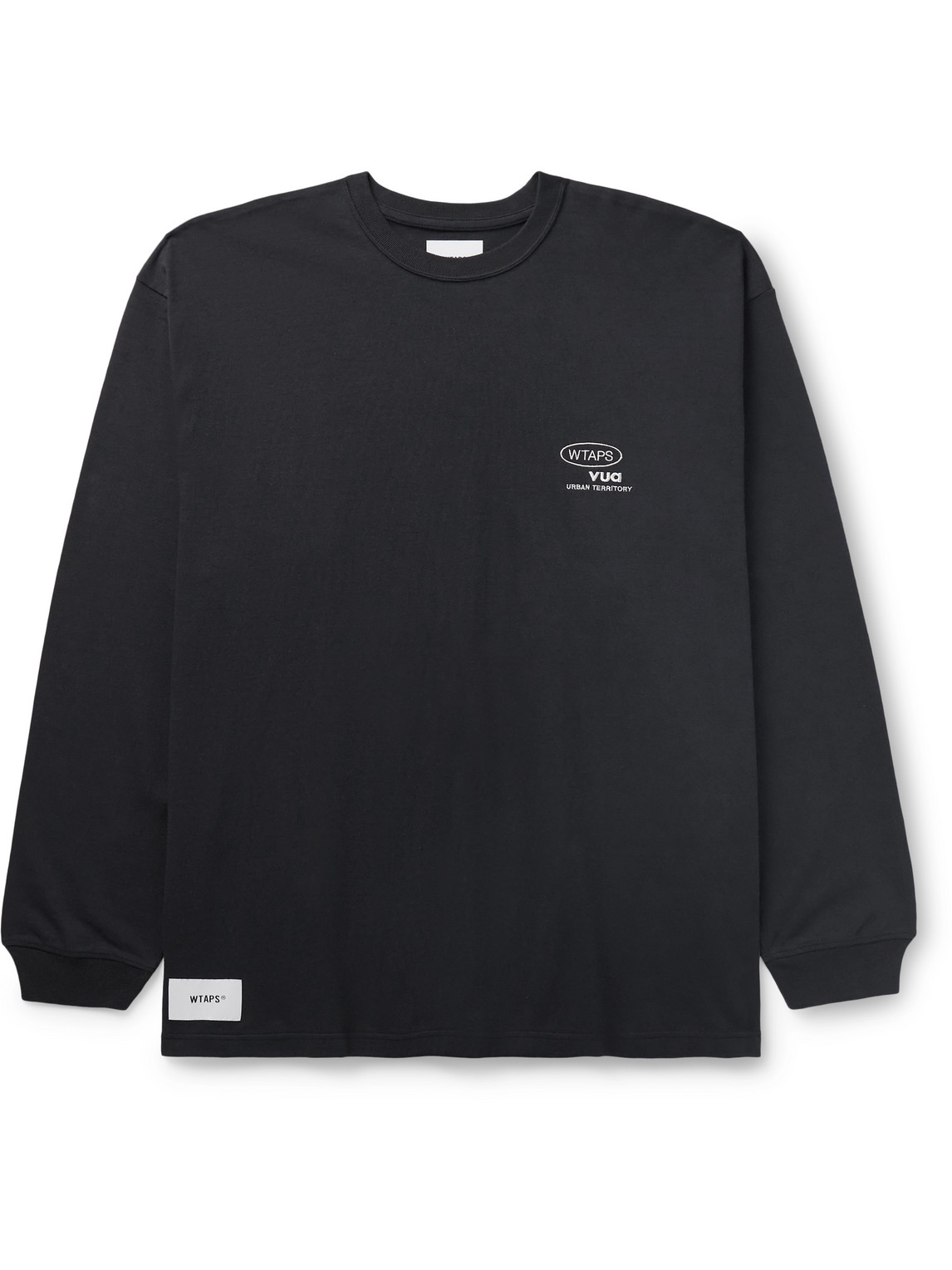 Wtaps Logo-embroidered Cotton-jersey T-shirt In Black