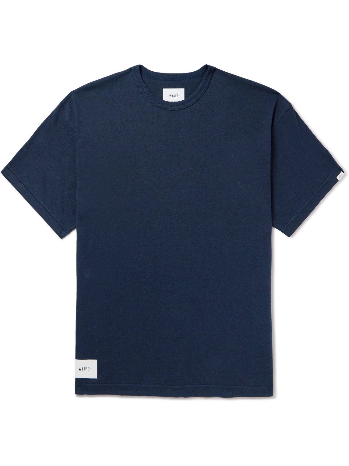 Wtaps Academy Logo-appliquéd Printed Cotton-blend Jersey T-shirt In Blue