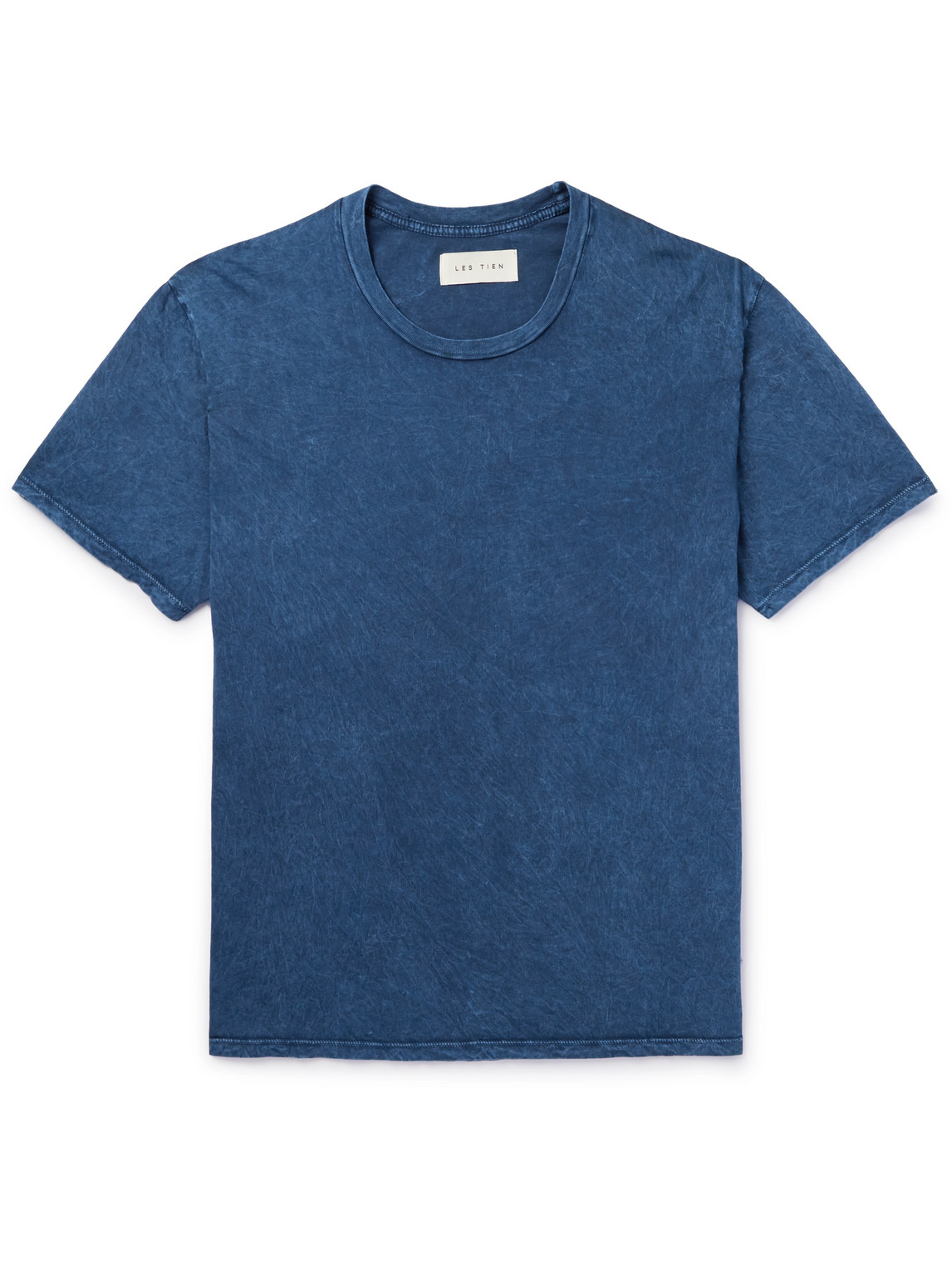 Les Tien Garment-dyed Cotton-jersey T-shirt In Blue