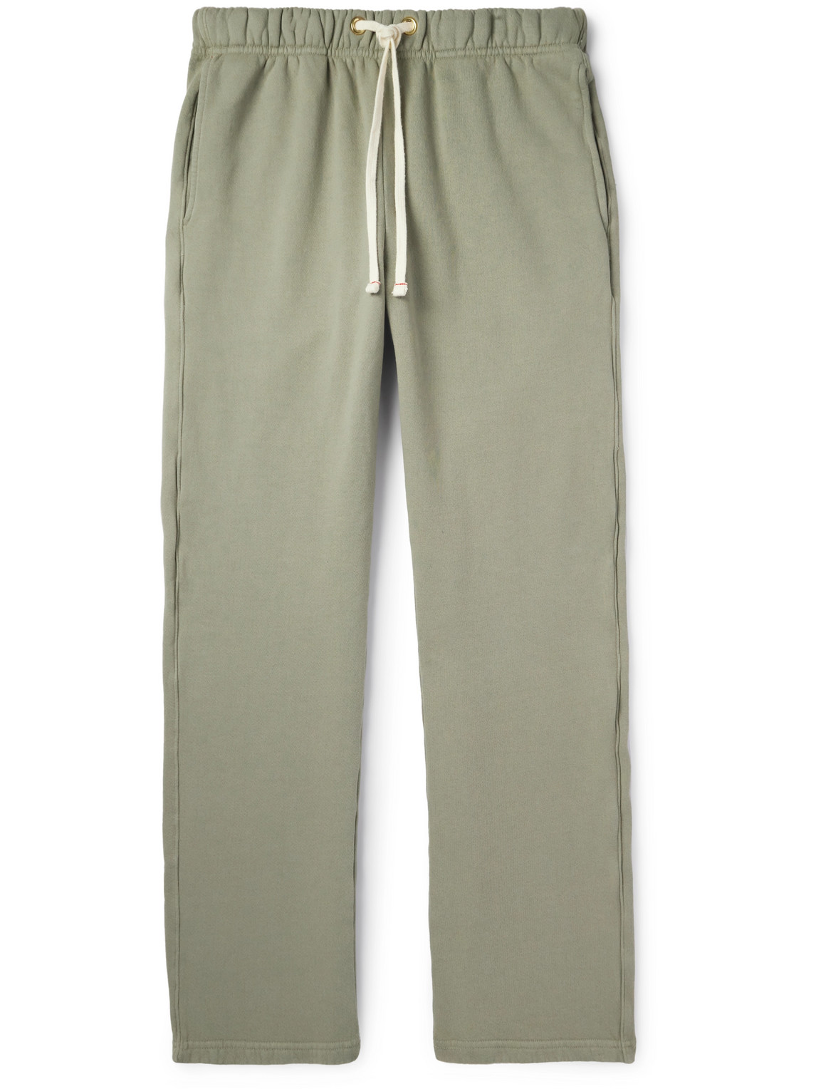 Les Tien Straight-leg Garment-dyed Cotton-jersey Sweatpants In Green