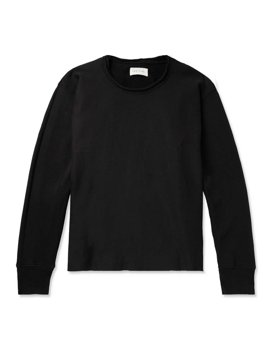 Les Tien Distressed Cotton-jersey Sweatshirt In Black