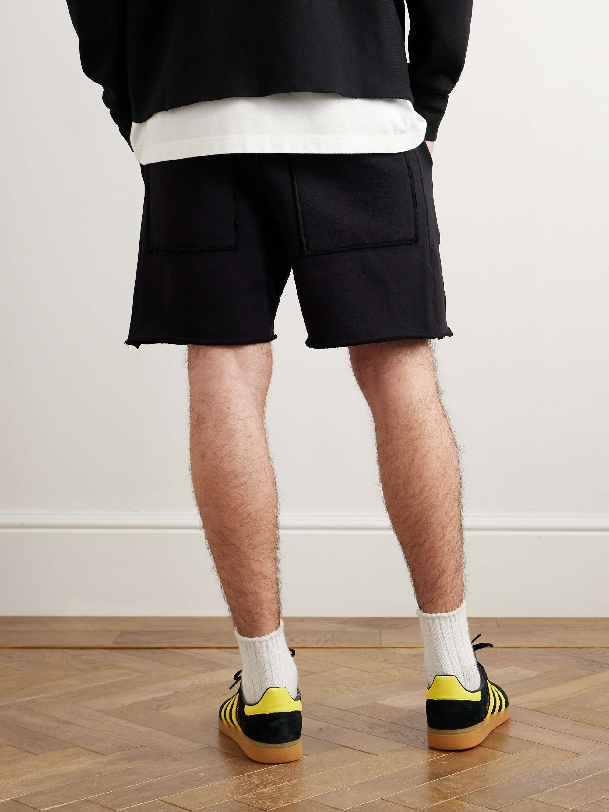 LES TIEN Garment-Dyed Fleece-Back Cotton-Jersey Drawstring Shorts