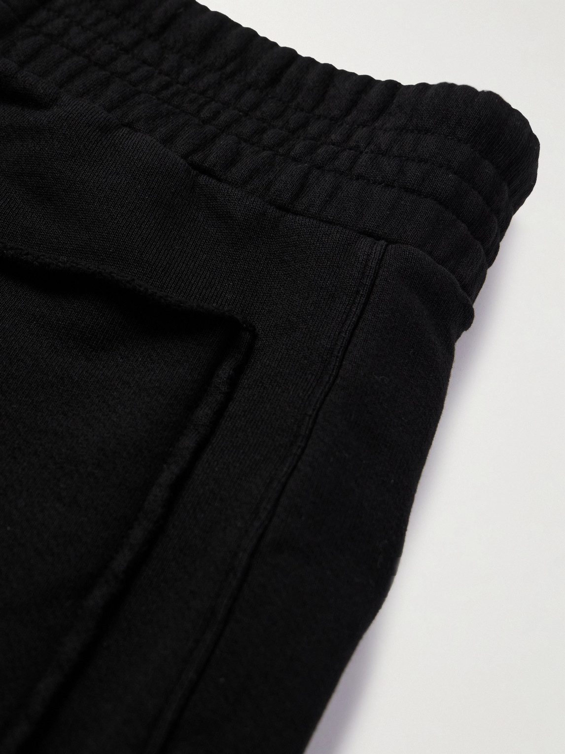  Les Tien - Straight-leg Heavyweight Structured-fleece Cotton-jersey Drawstring Shorts - Men - Black - M 