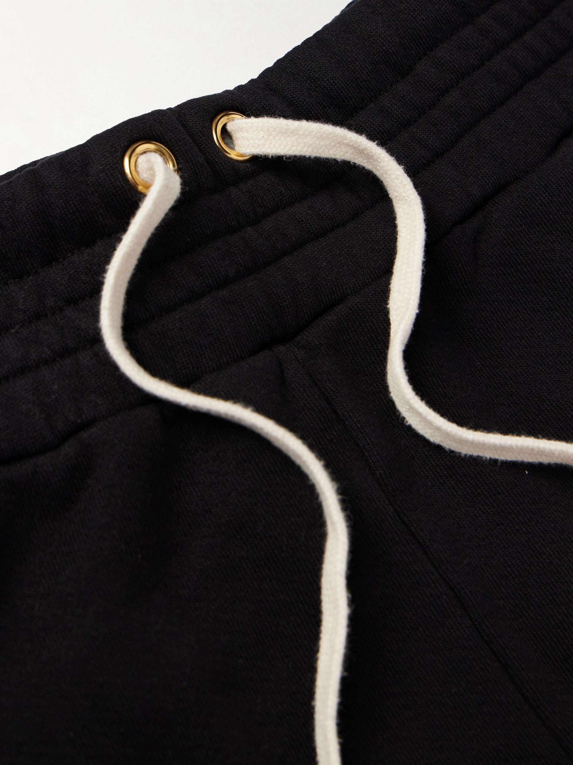 LES TIEN Garment-Dyed Fleece-Back Cotton-Jersey Drawstring Shorts