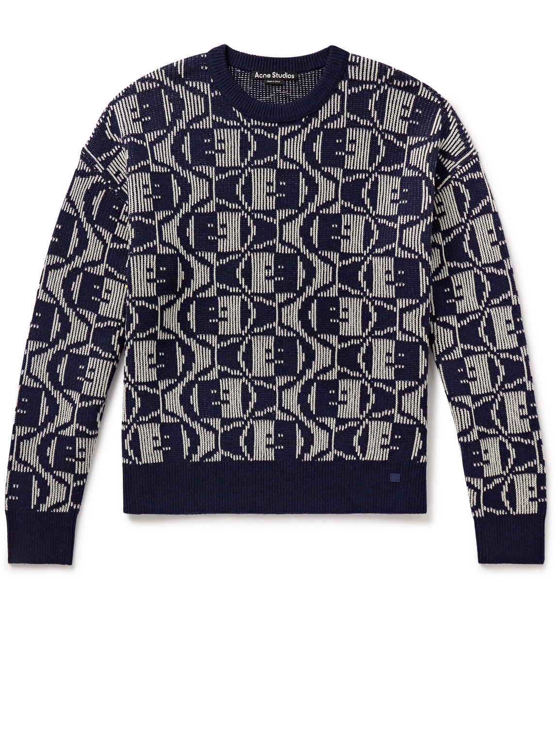 ACNE STUDIOS KATCH WOOL AND COTTON-BLEND JACQUARD-KNIT SWEATER