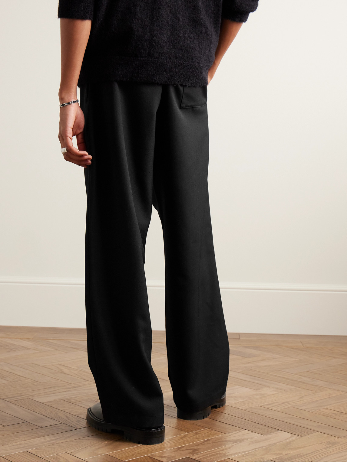 Shop Acne Studios Canvas Wide-leg Trousers In Black