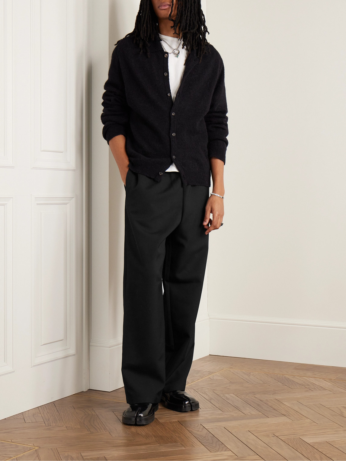 Shop Acne Studios Canvas Wide-leg Trousers In Black