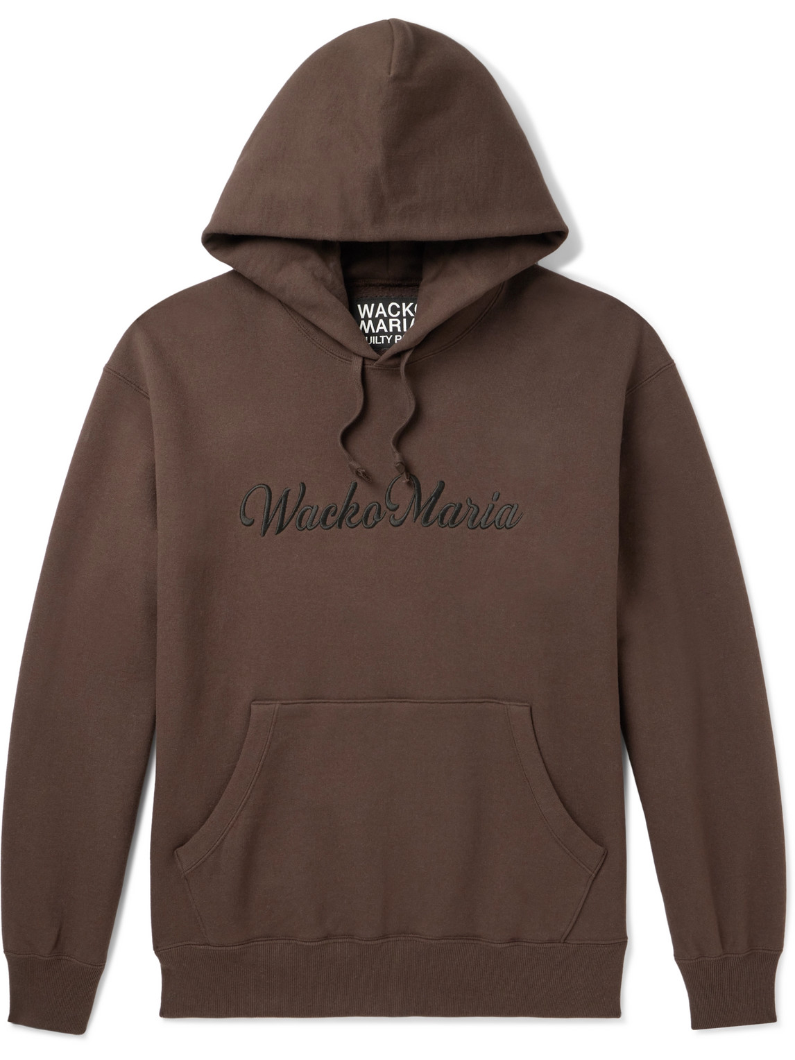 Wacko Maria Logo-embroidered Cotton-jersey Hoodie In Brown