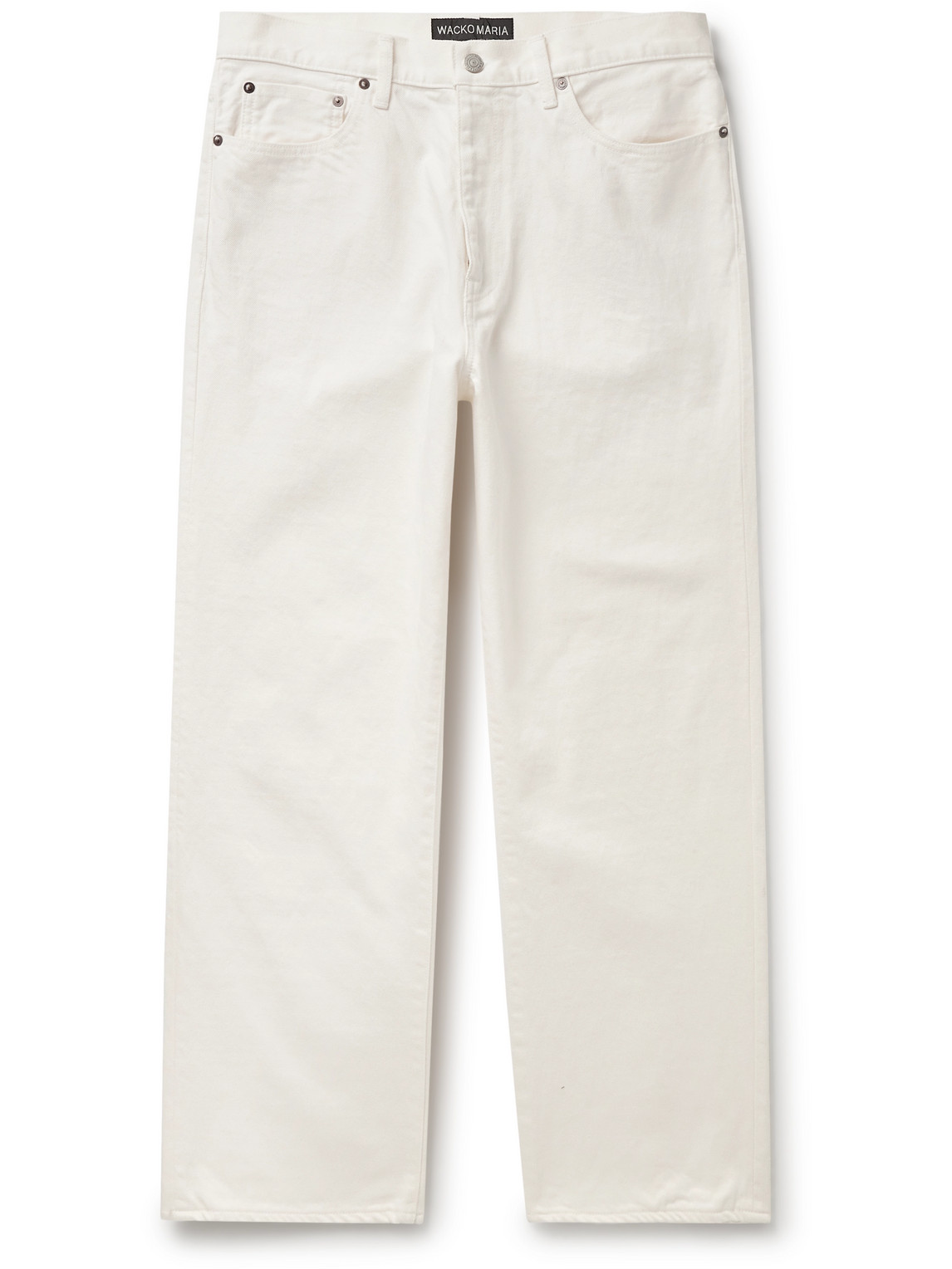Wacko Maria Embroidered Straight-leg Jeans In Neutrals