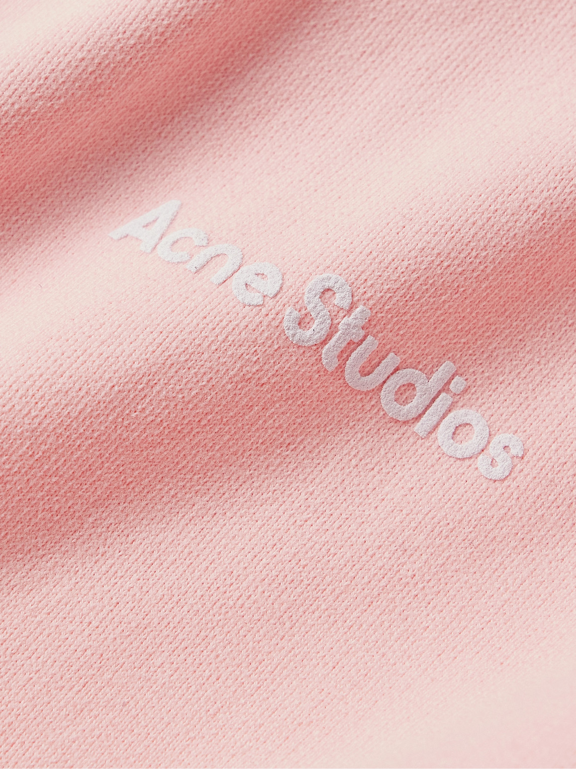 Shop Acne Studios Franklin Logo-flocked Cotton-jersey Hoodie In Pink