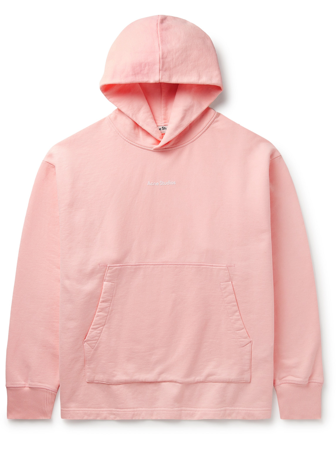 Acne Studios Franklin Logo-flocked Cotton-jersey Hoodie In Pink