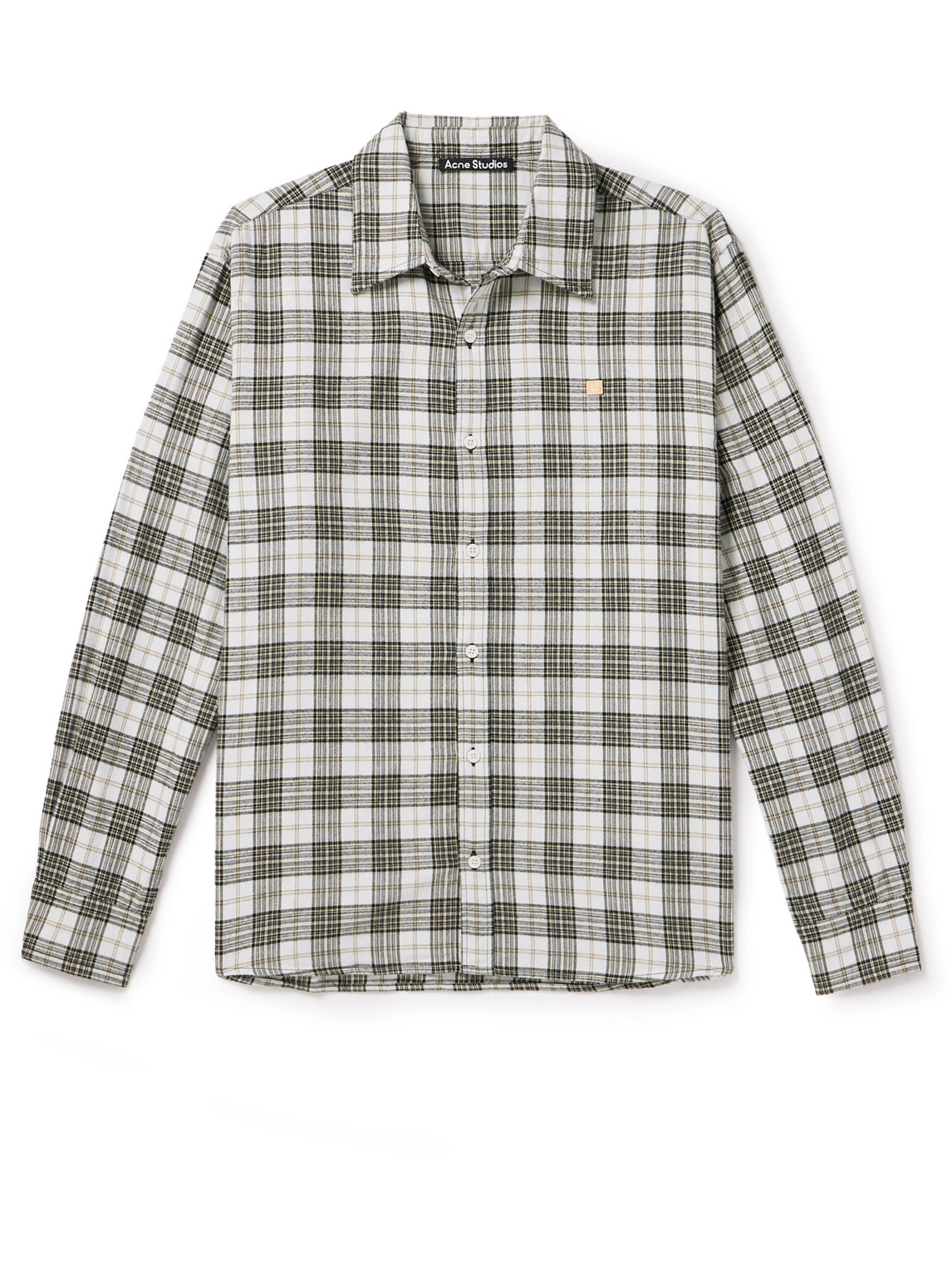 Logo-Appliquéd Checked Cotton-Flannel Shirt