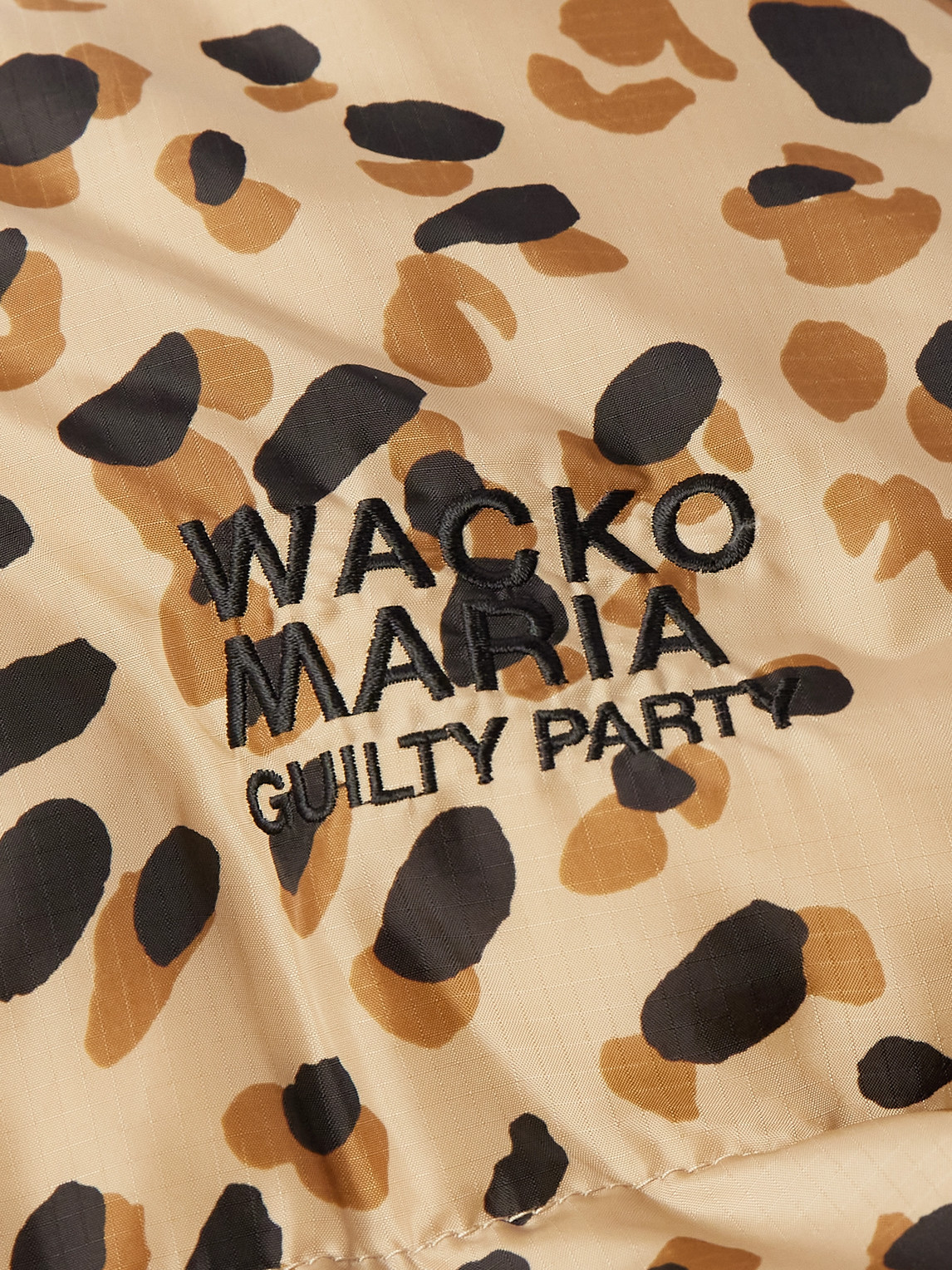 Shop Wacko Maria Nanga Logo-embroidered Leopard-print Quilted Shell Down Jacket In Brown