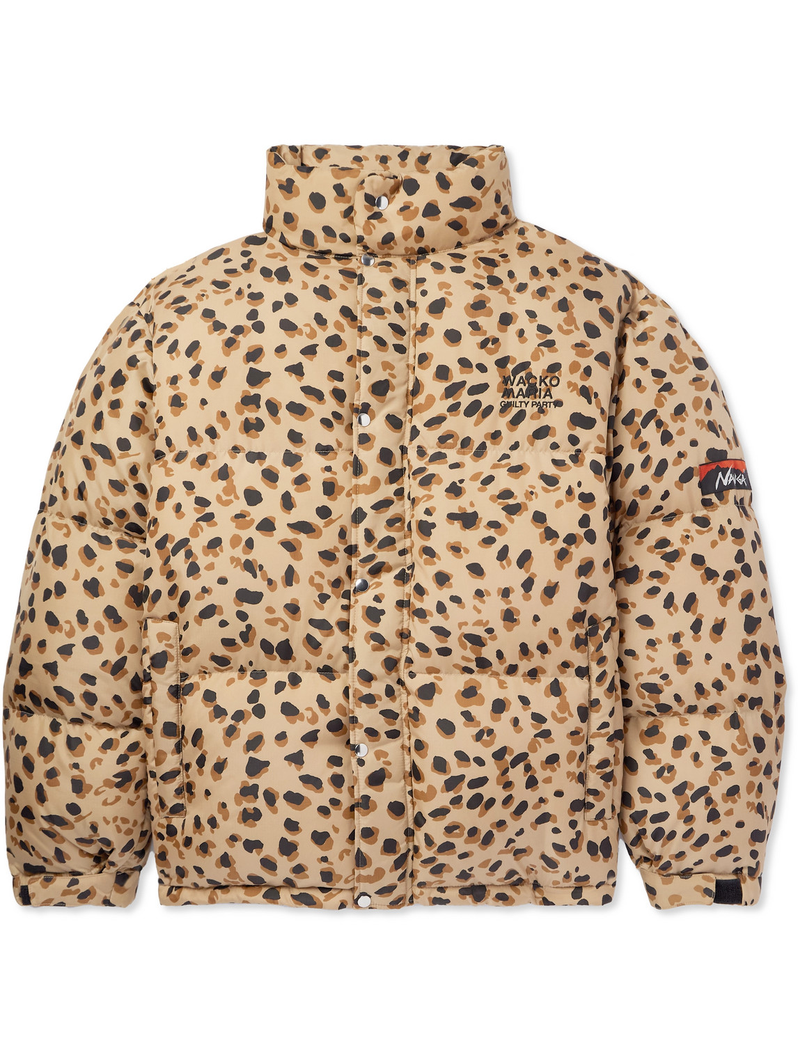 Nanga Logo-Embroidered Leopard-Print Quilted Shell Down Jacket