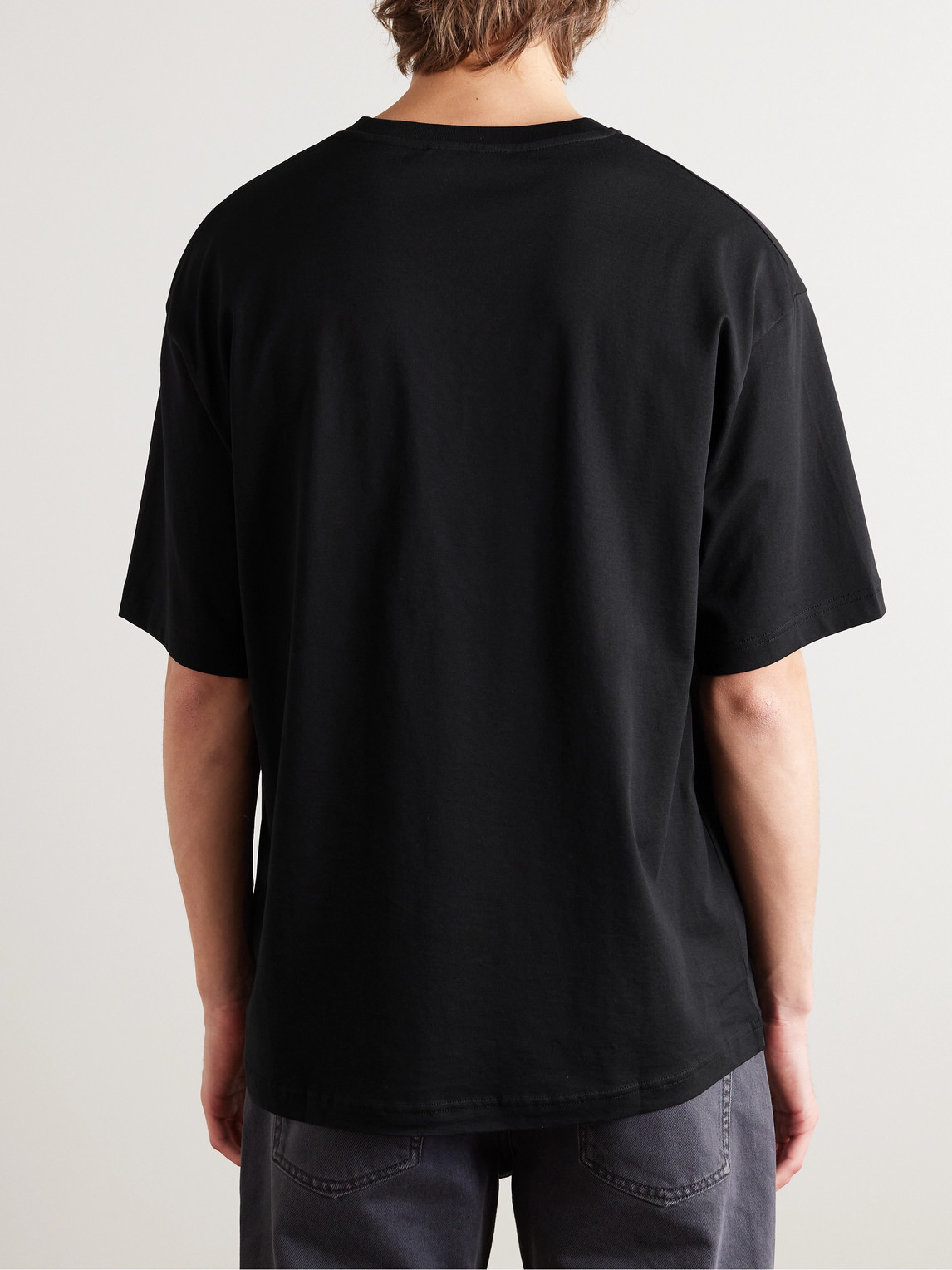 Shop Acne Studios Printed Cotton-jersey T-shirt In Black