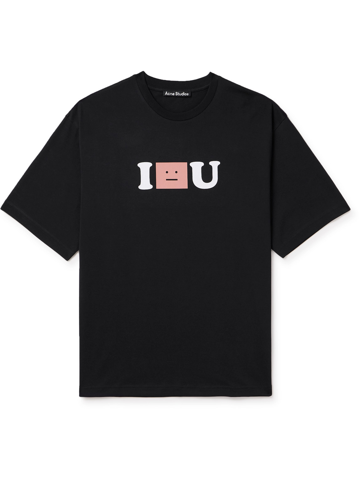 Shop Acne Studios Printed Cotton-jersey T-shirt In Black