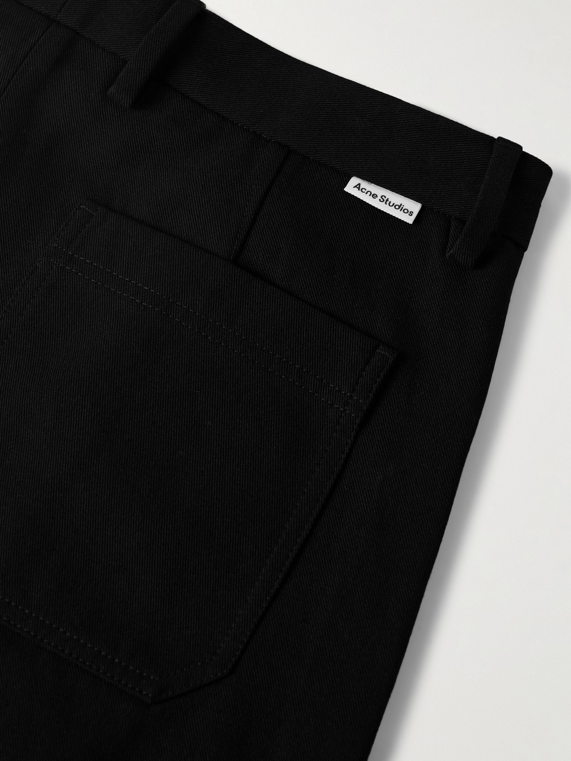 Shop Acne Studios Ayonne Straight-leg Cotton-blend Twill Trousers In Black