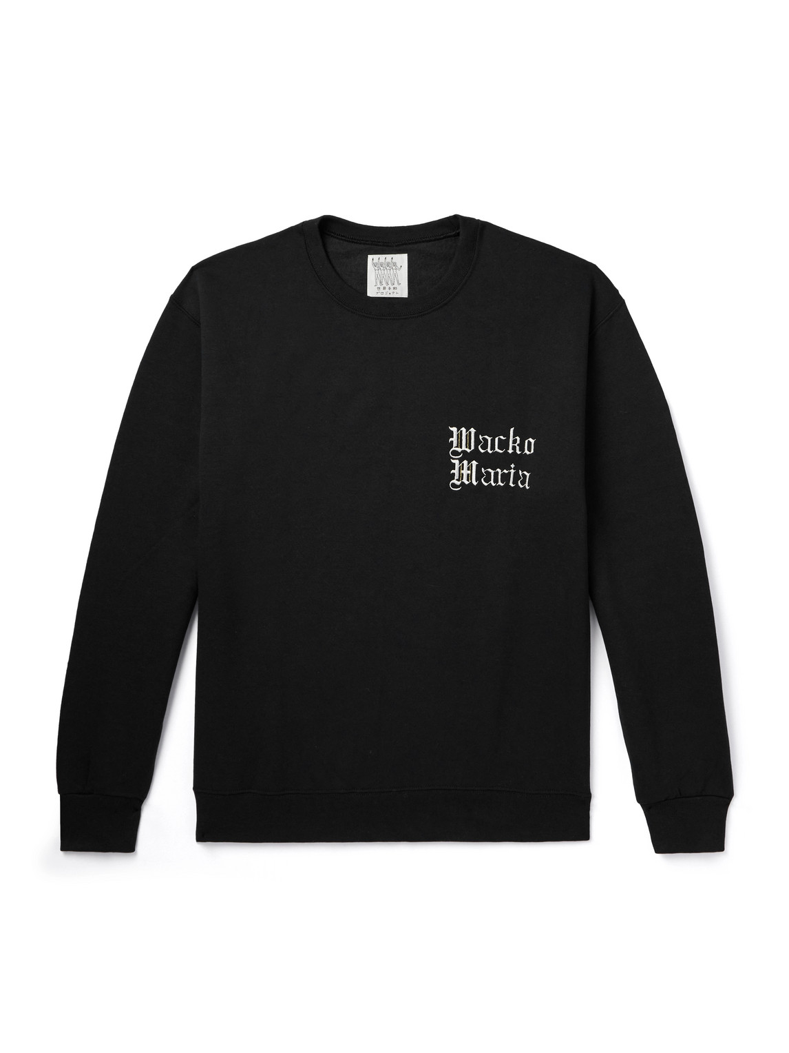 Wacko Maria Logo-embroidered Printed Cotton-blend Jersey Sweatshirt In Black