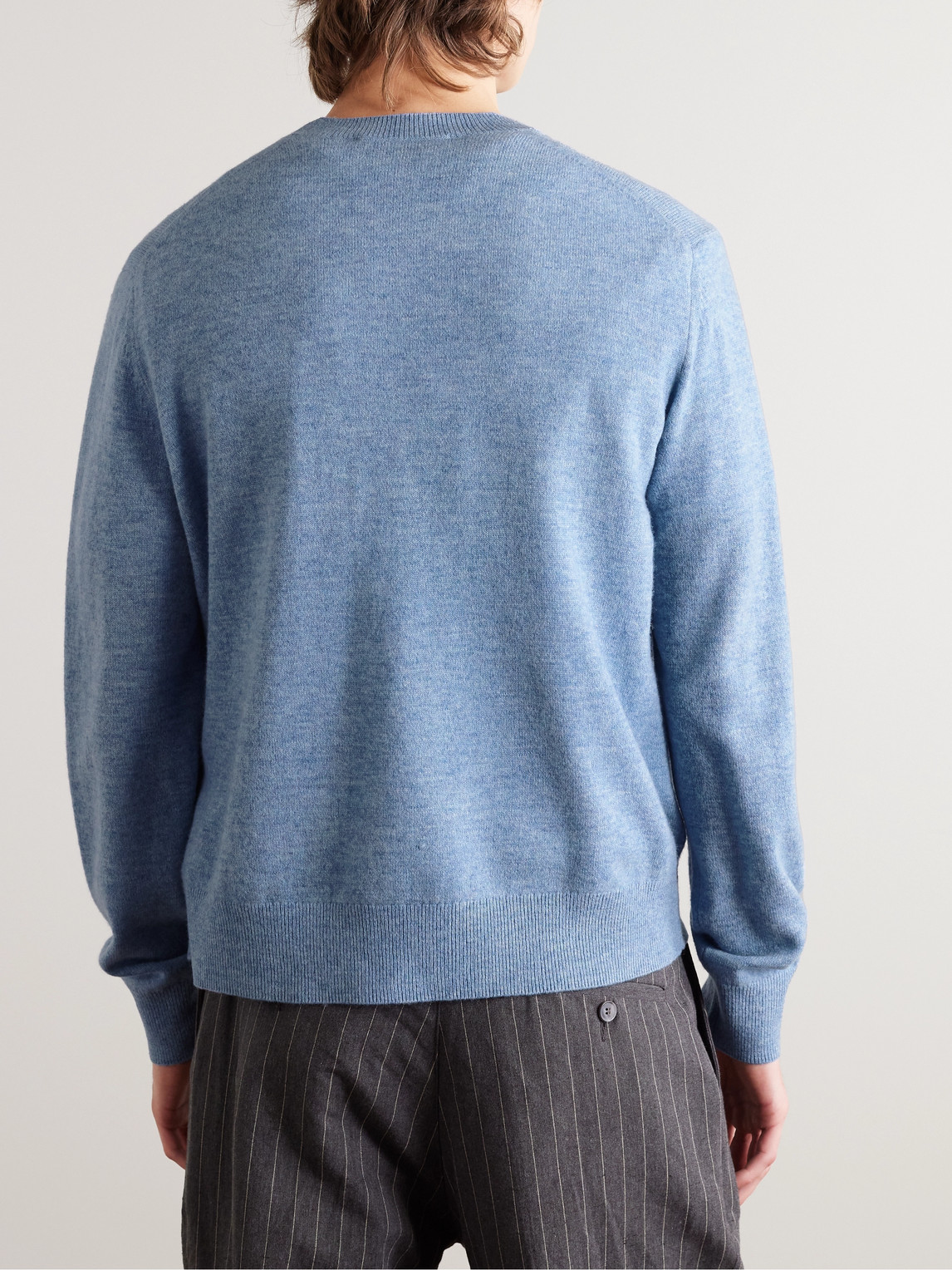 Shop Acne Studios Kalon Logo-appliquéd Wool Sweater In Blue