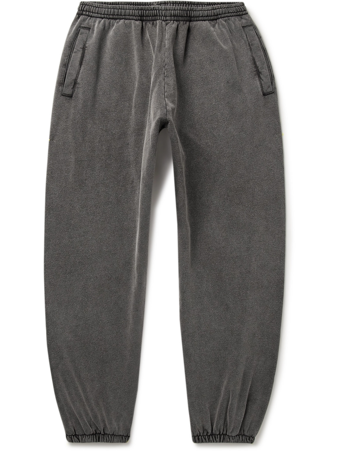 Acne Studios Tapered Logo-appliquéd Cotton-jersey Sweatpants In Grey