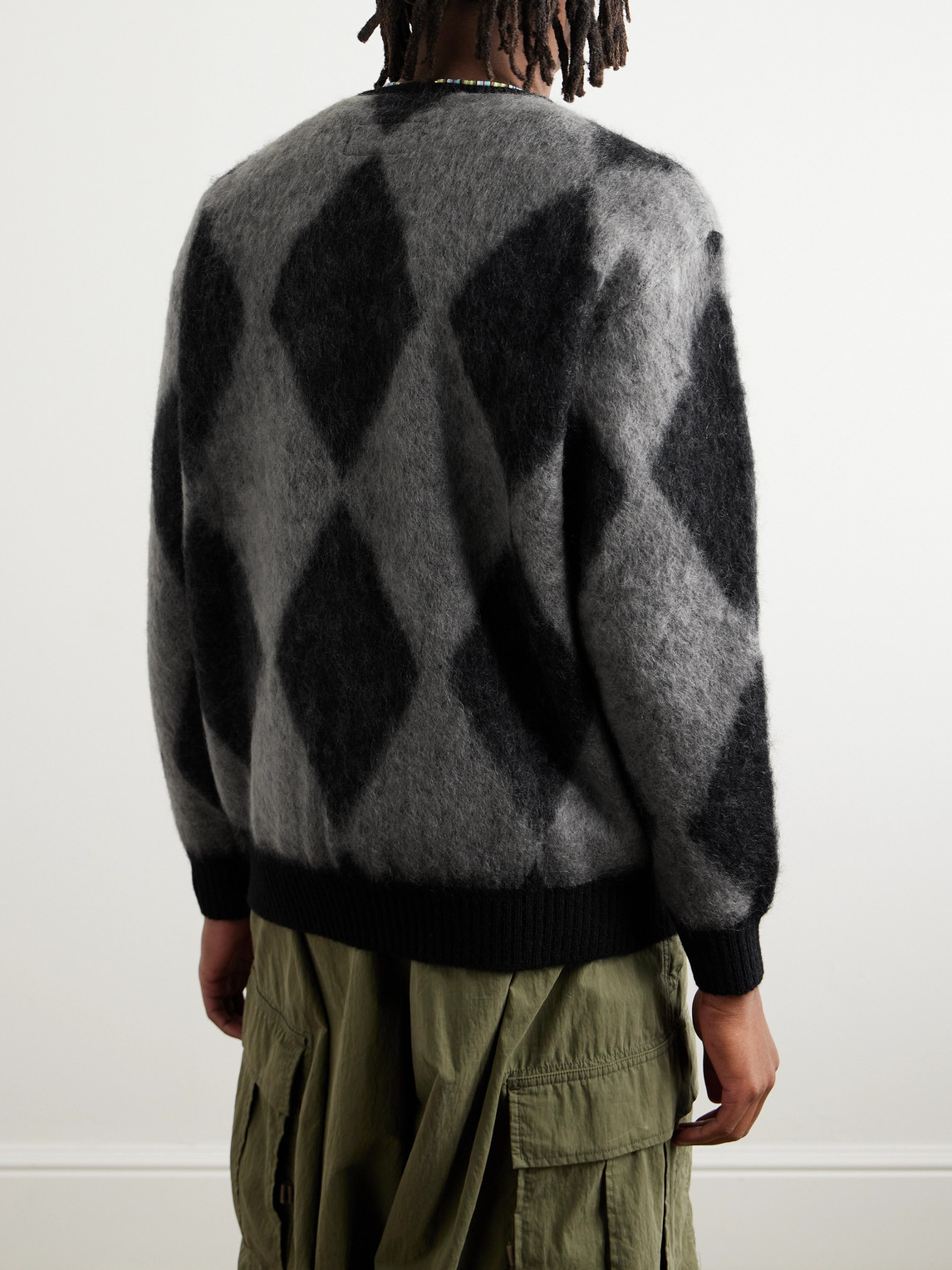 トップス wacko maria mohair cardigan 21aw WACKO MARIA Leopard Jacquard-Knit Cardigan for Men | MR PORTER
