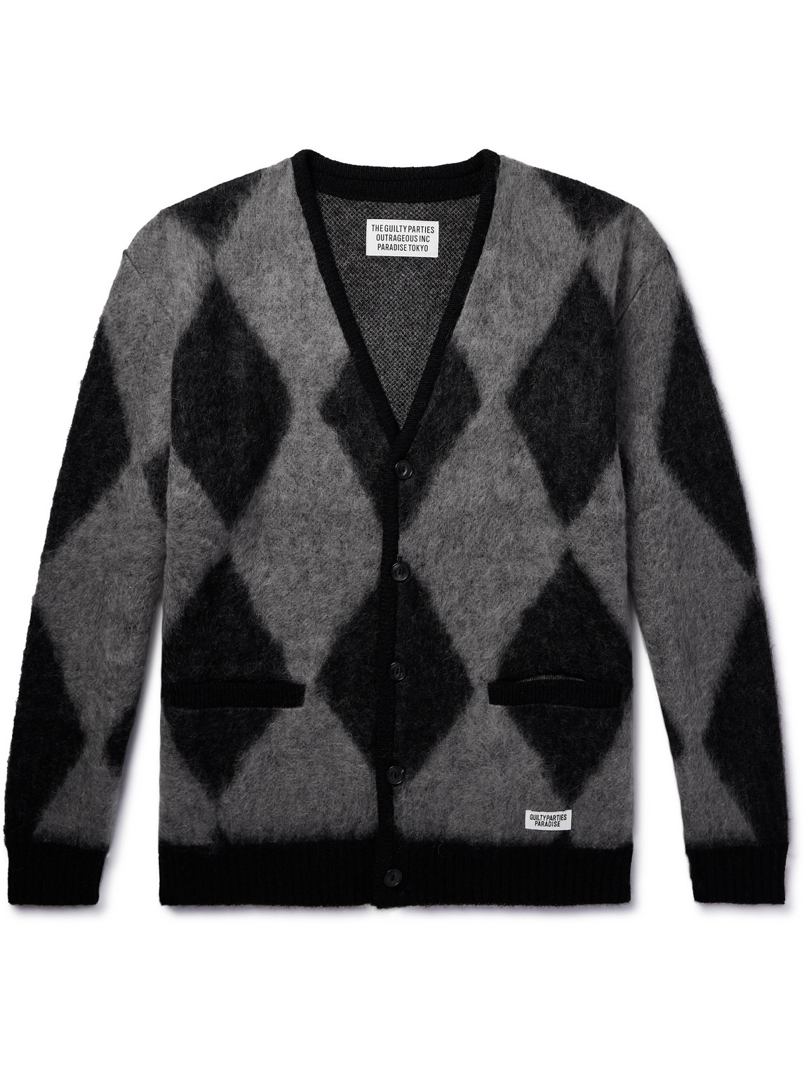 Argyle-Jacquard Cardigan