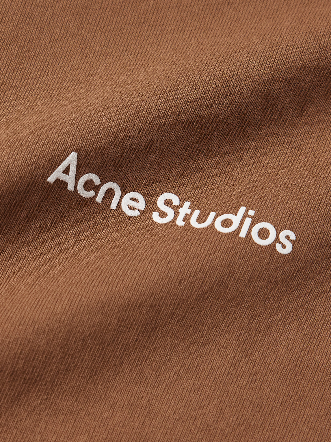Shop Acne Studios Extorr Logo-flocked Garment-dyed Cotton-jersey T-shirt In Brown