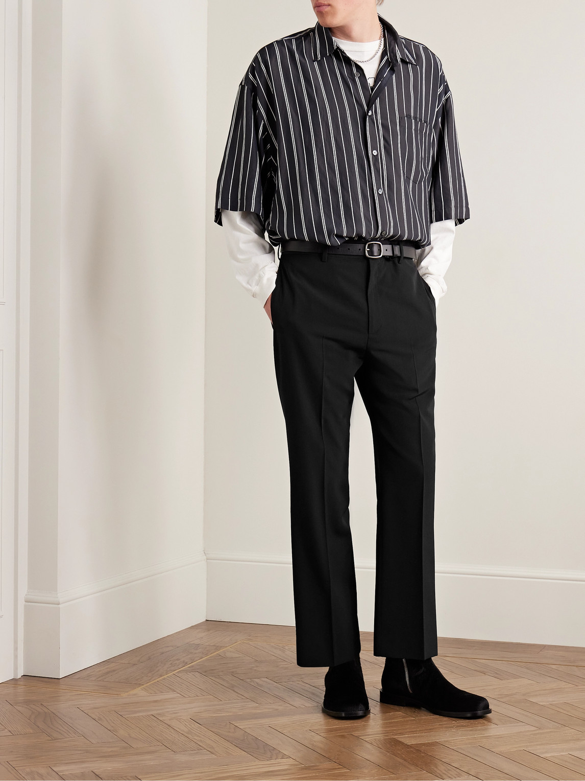 Acne Studios Pilos Slim-Fit Straight-Leg Crepe Trousers - Men