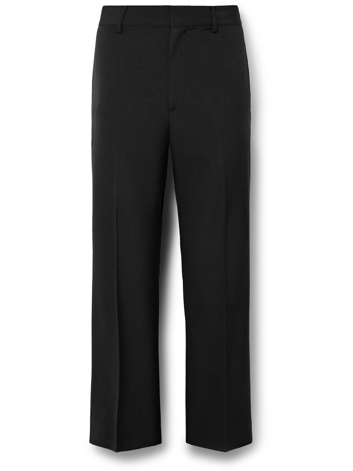 Shop Acne Studios Pilos Slim-fit Straight-leg Crepe Trousers In Black