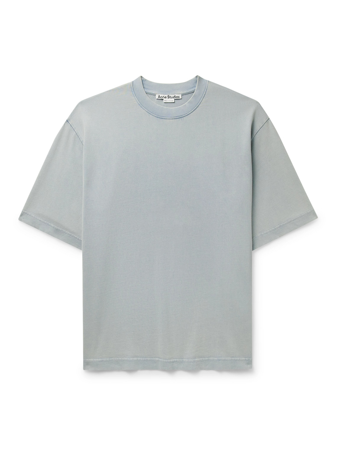 Acne Studios Extorr Logo-appliquéd Garment-dyed Cotton-jersey T-shirt In Blue