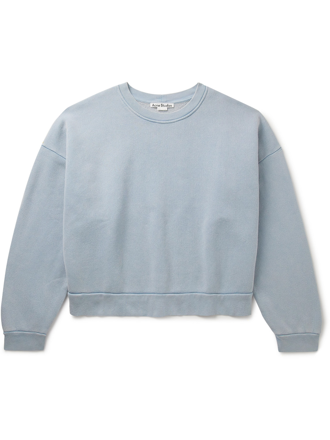 Shop Acne Studios Fester Garment-dyed Cotton-jersey Sweatshirt In Blue