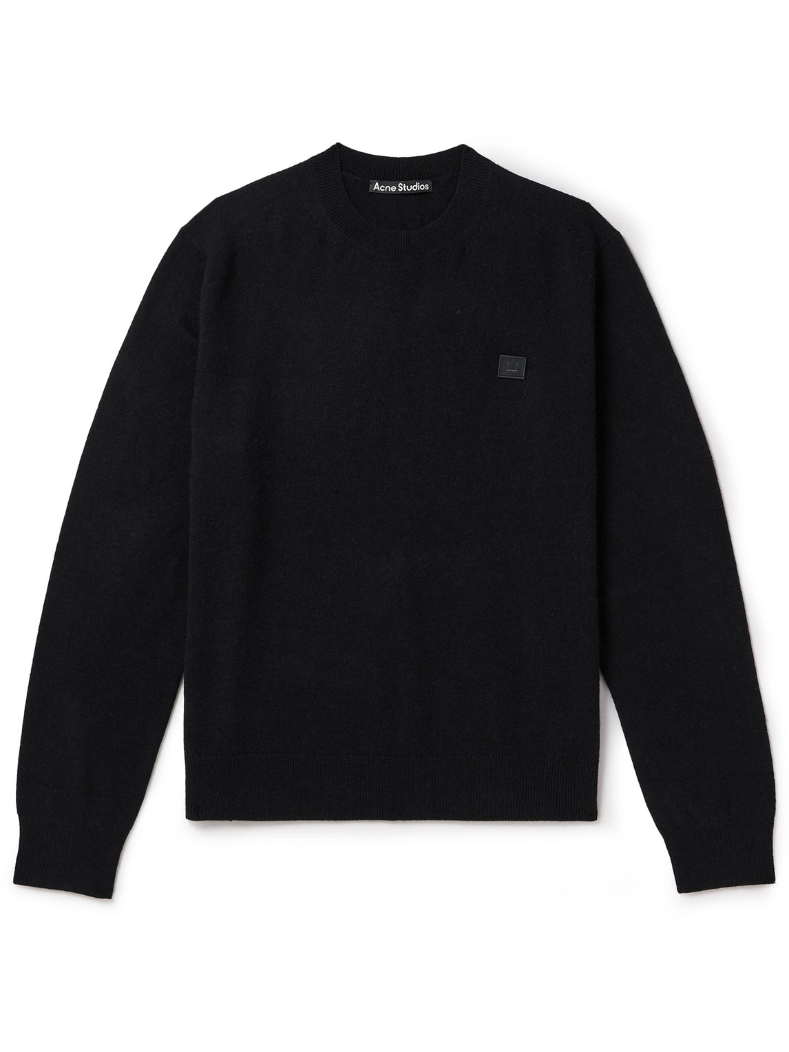 Acne Studios Kalon Logo-appliquéd Wool Sweater In Black