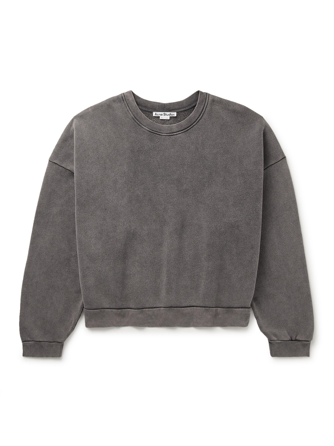 Acne Studios Fester U Garment-dyed Cotton-jersey Sweatshirt In Gray