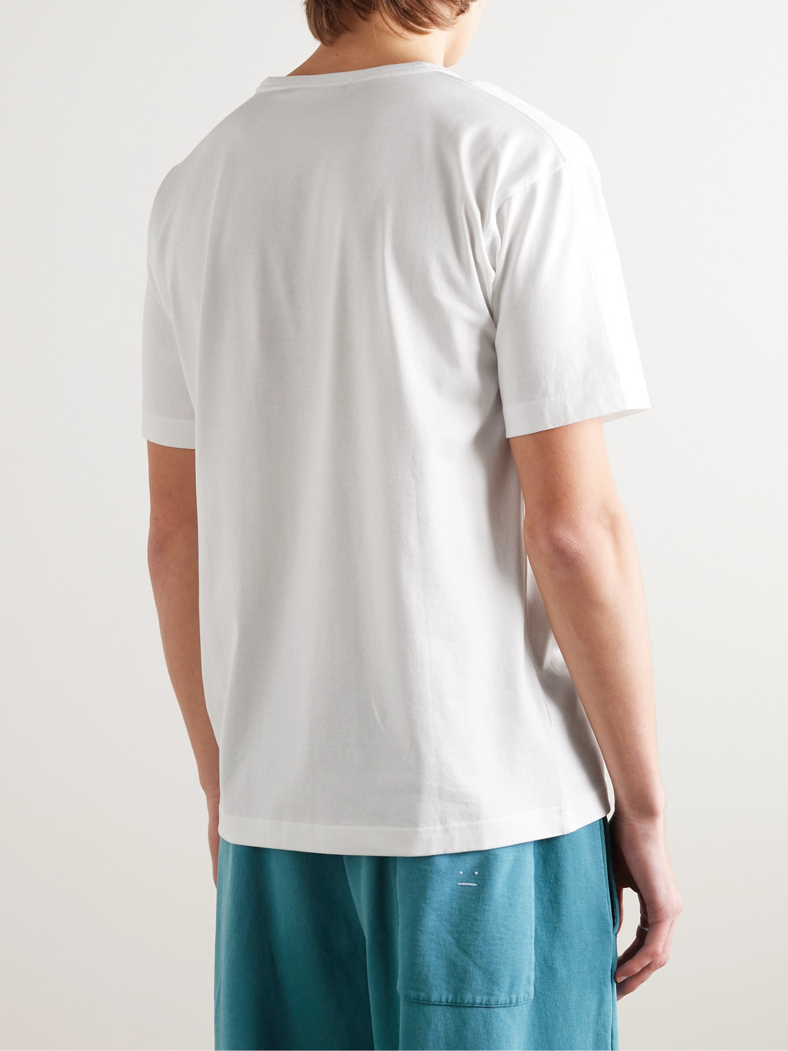 Shop Acne Studios Nash Logo-appliquéd Cotton-jersey T-shirt In White