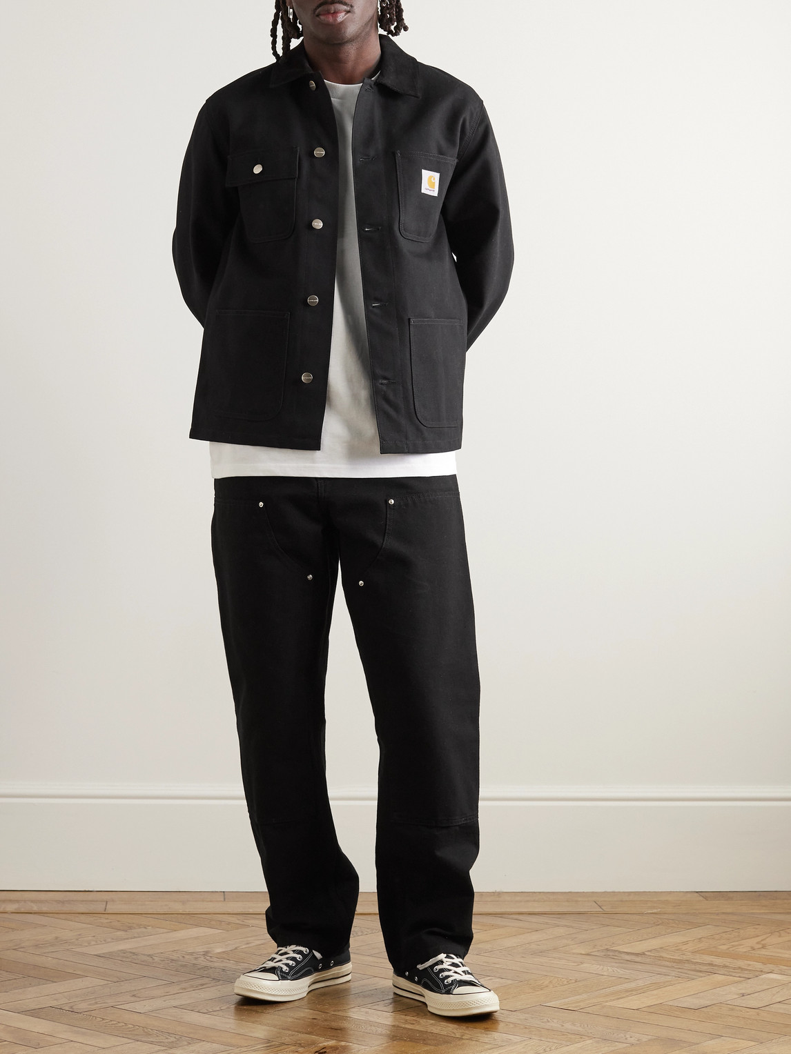 Carhartt Work In Progress Flint Corduroy Button-up Shirt In Black