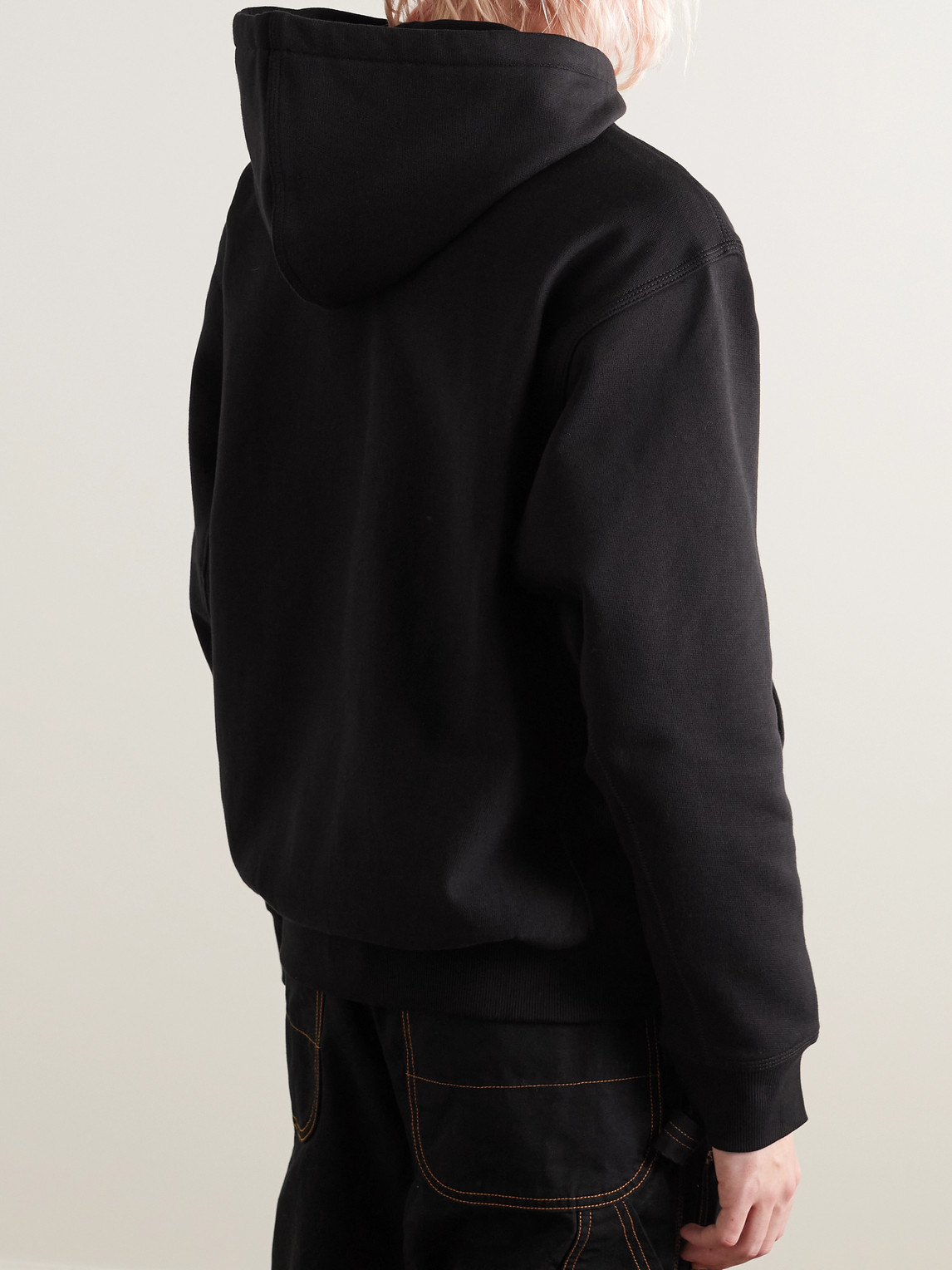 Carhartt -wip Hooded American Script Sweatshirt In Black