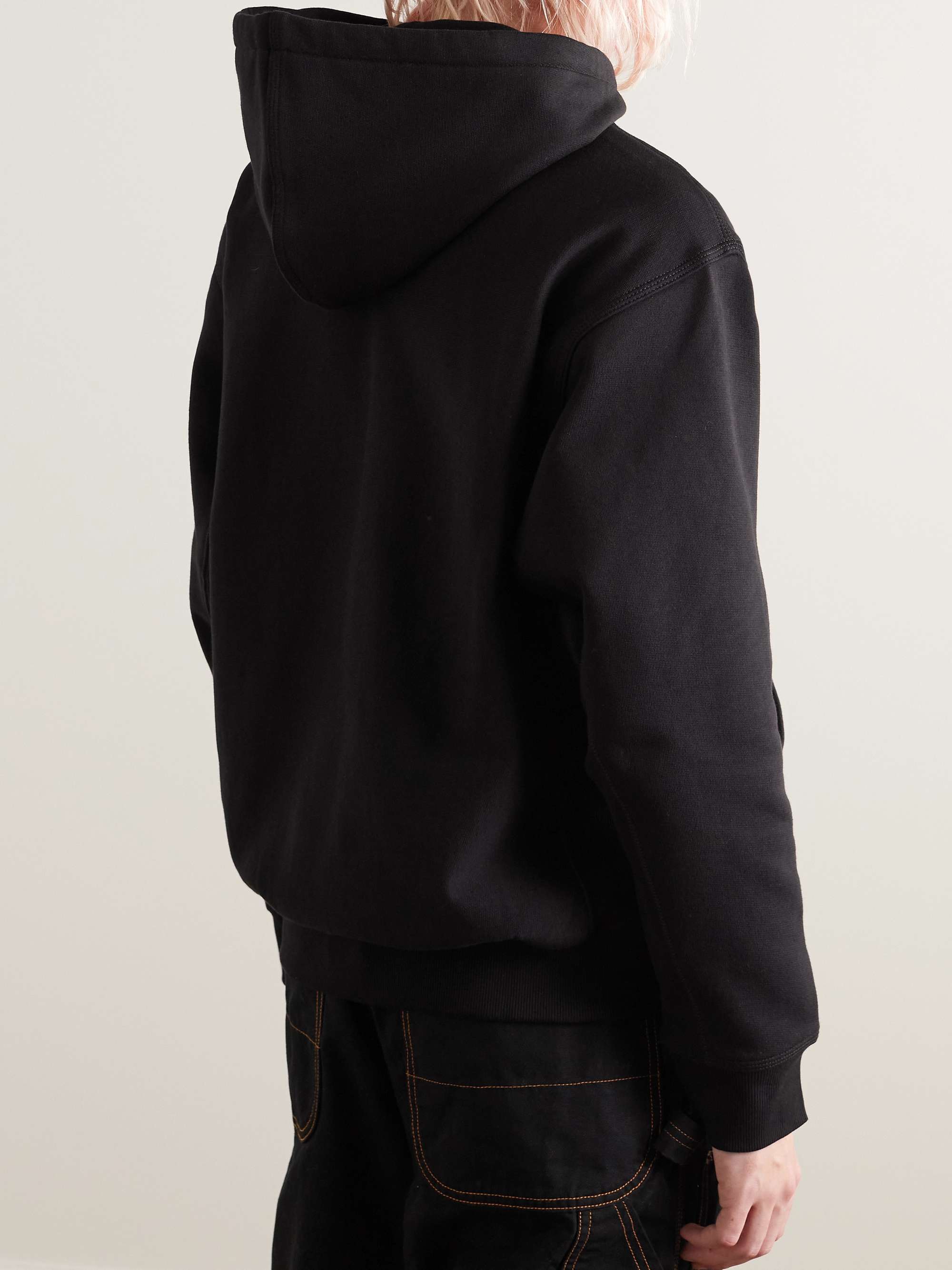 CARHARTT WIP Felpa in jersey di misto cotone con cappuccio e logo ricamato American Script