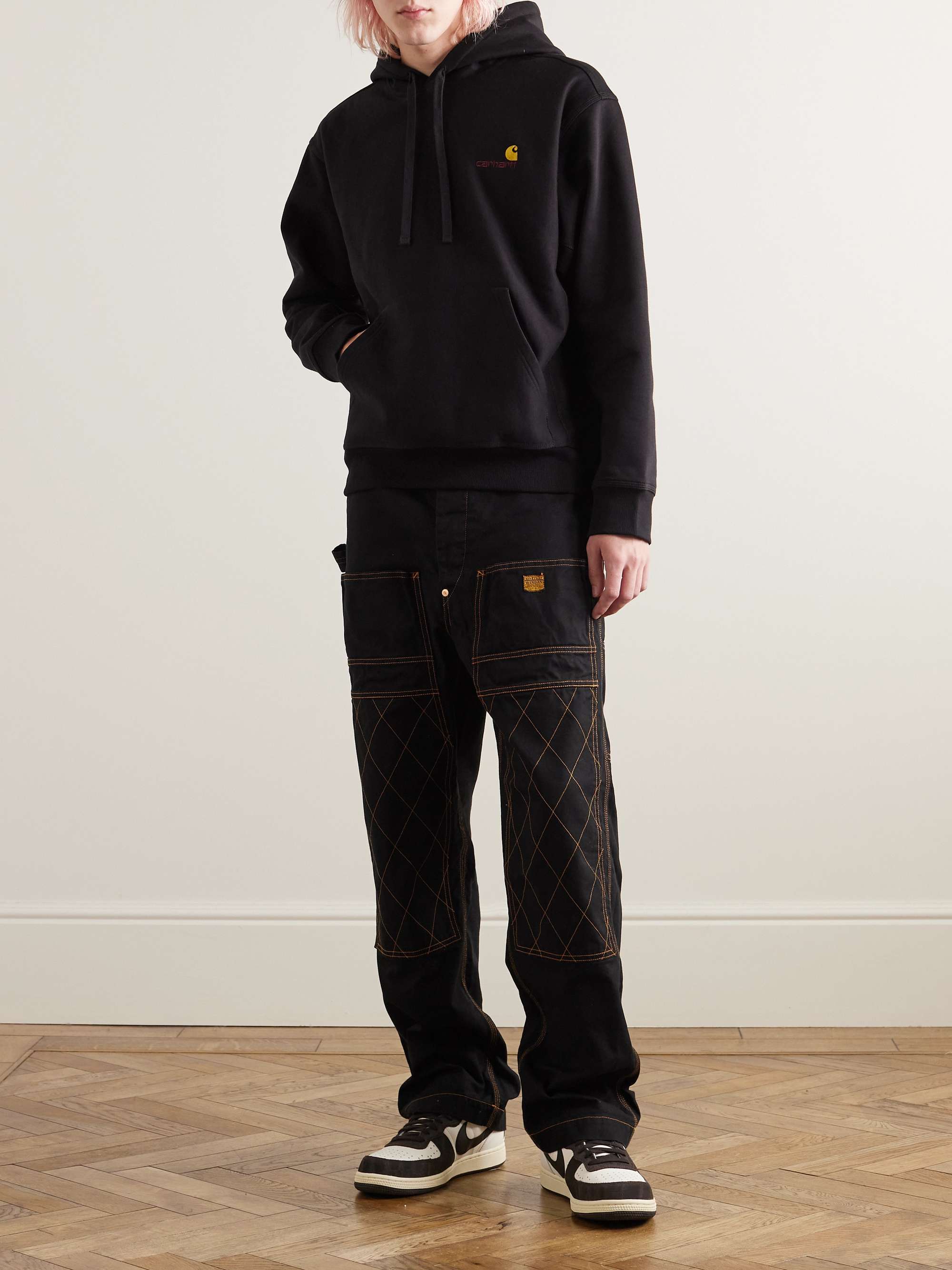 CARHARTT WIP Felpa in jersey di misto cotone con cappuccio e logo ricamato American Script